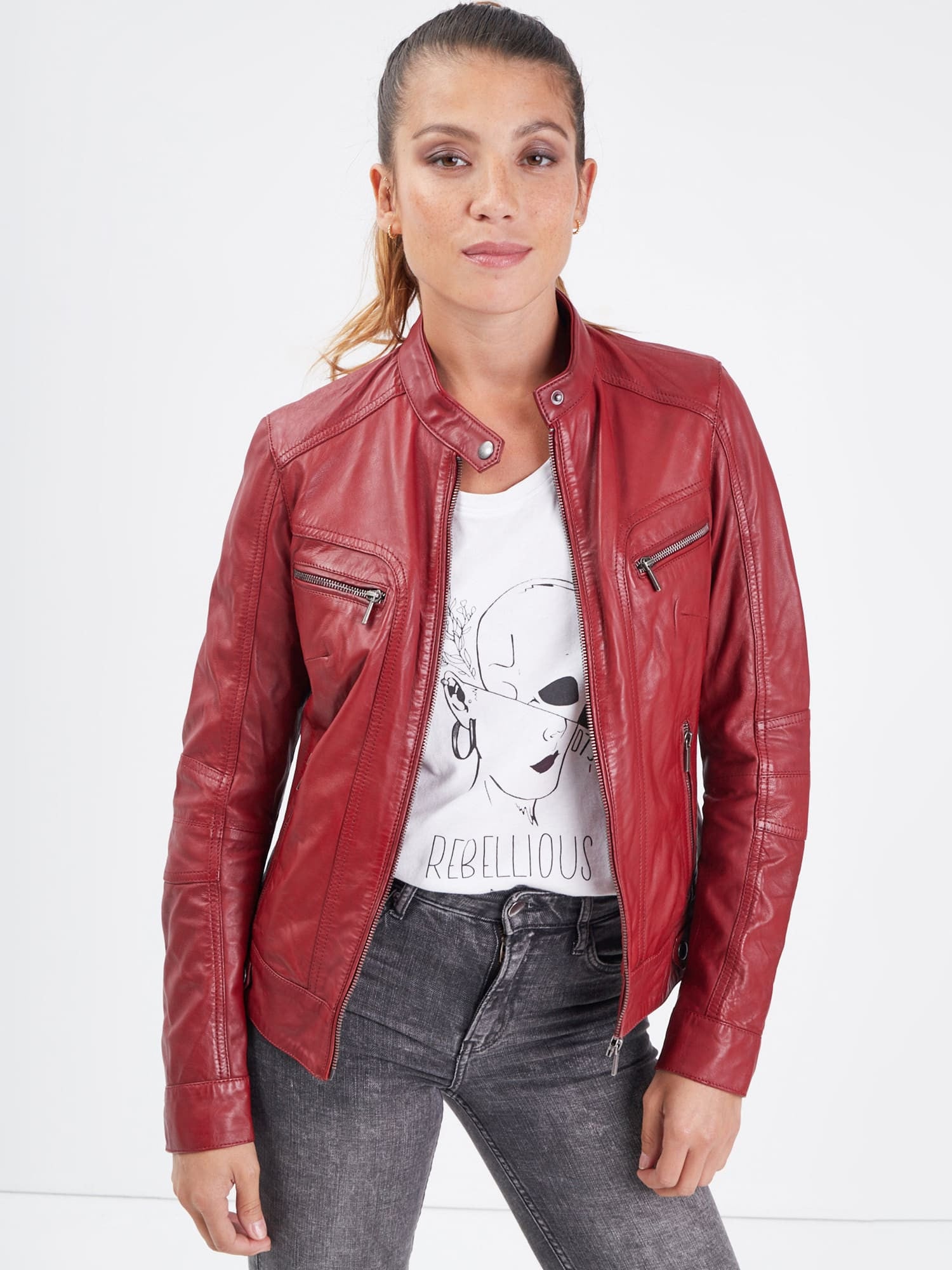 Silene + hood - Blouson cuir femme - Accueil