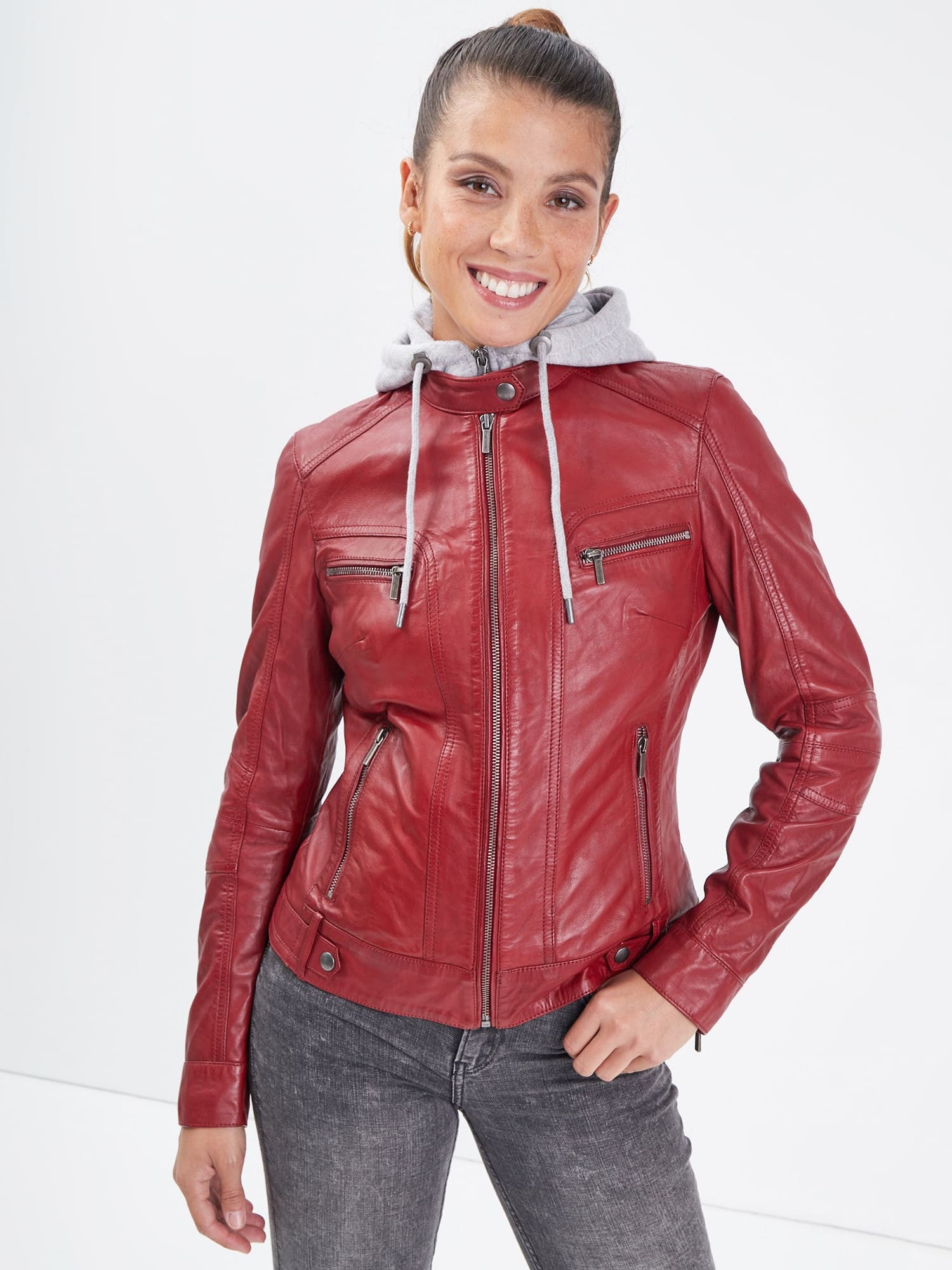 Silene + hood - Blouson cuir femme - Accueil