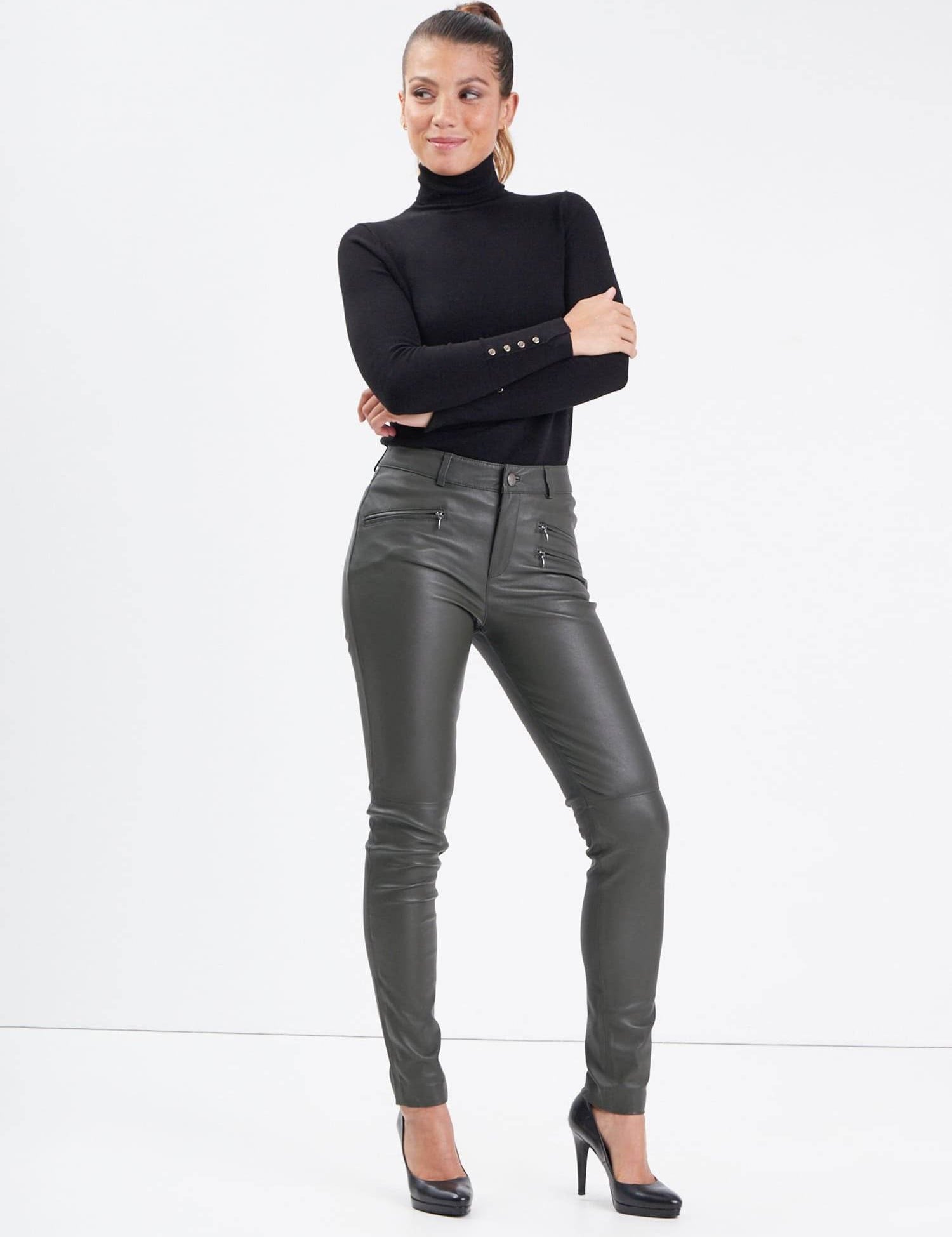Dina - Pantalon cuir femme - Accueil