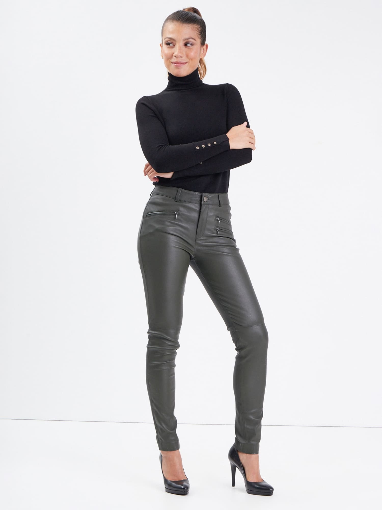 Dina - Pantalon cuir femme - Accueil