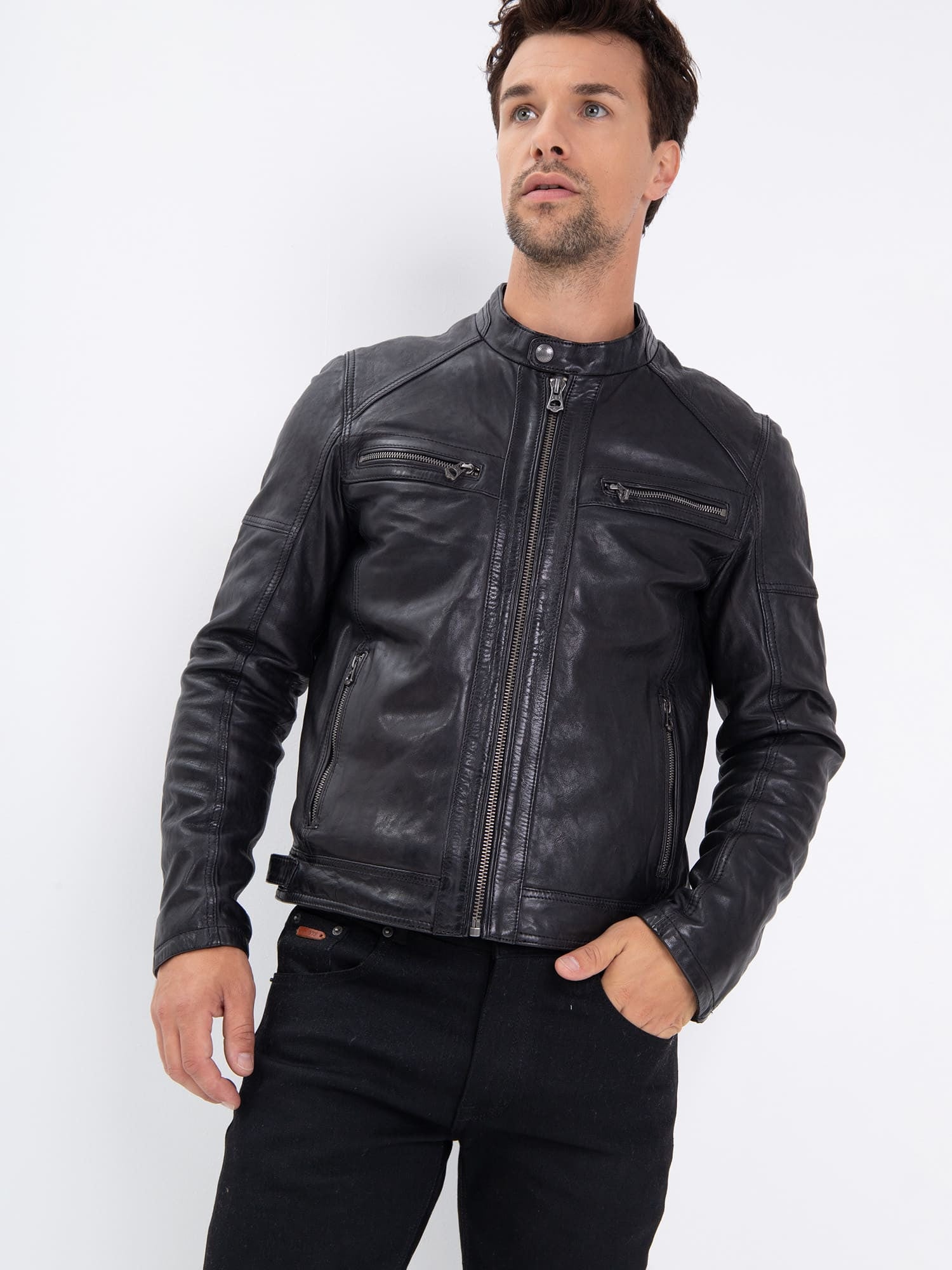 Collins - Blouson cuir homme - Homme