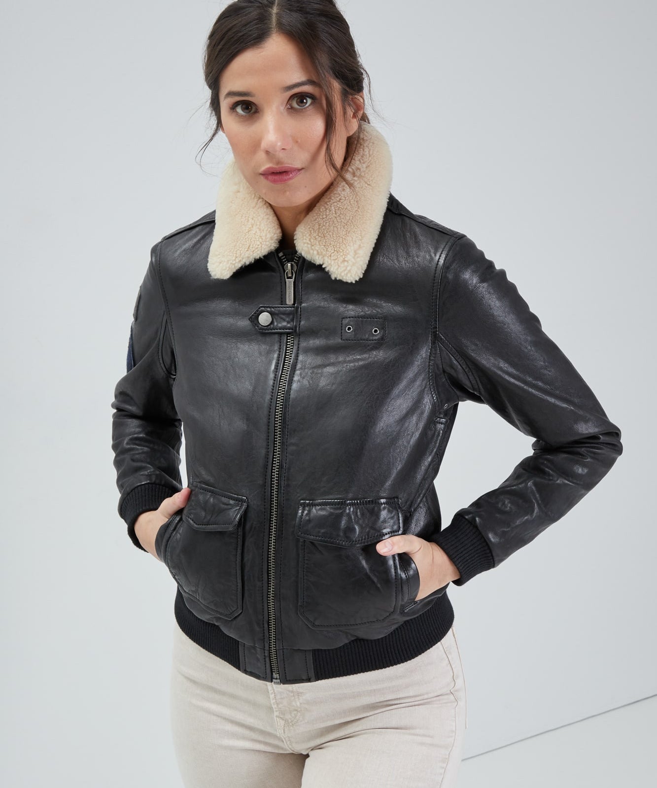 Air pilot - Blouson cuir femme - Femme