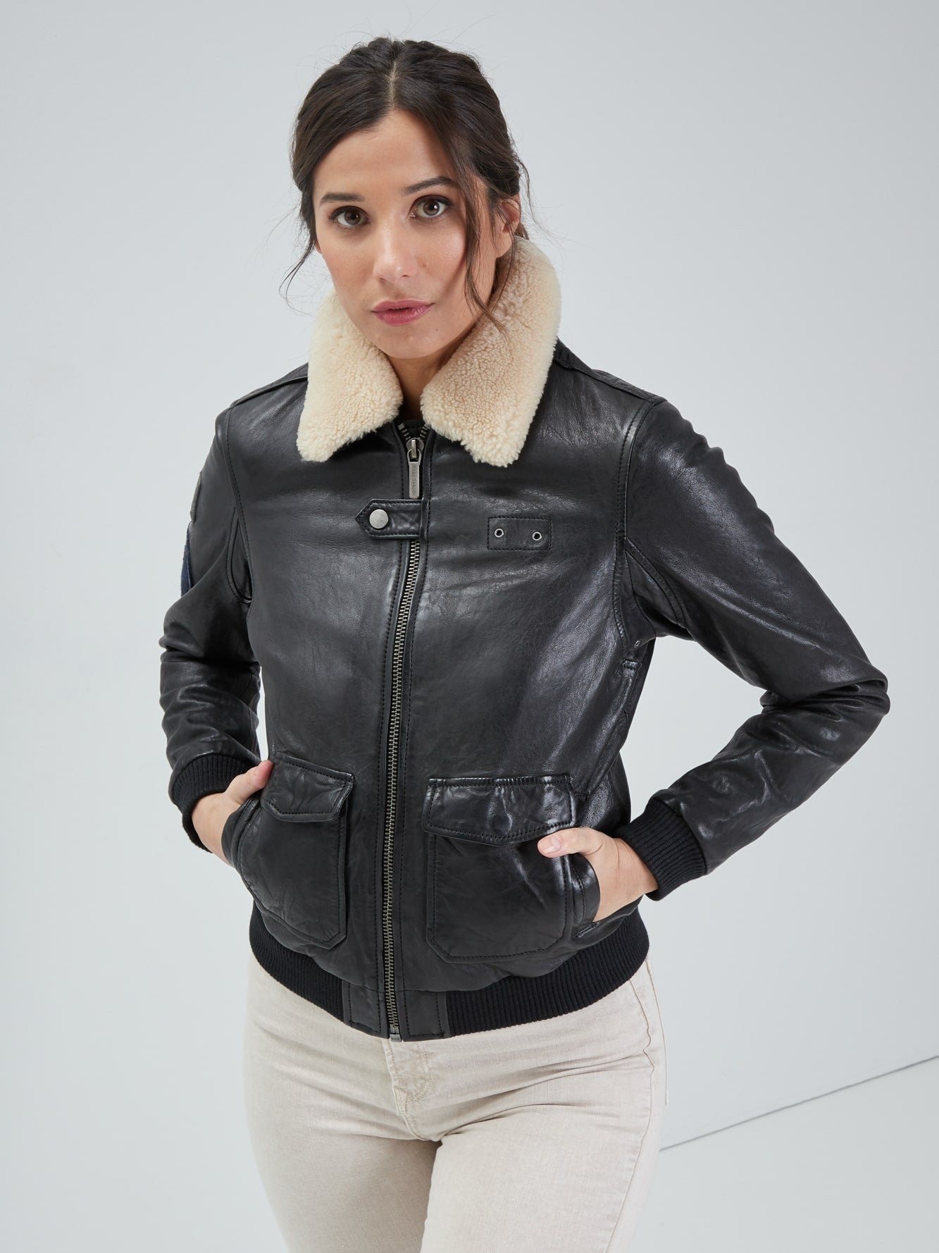 Air pilot - Blouson cuir femme - Femme