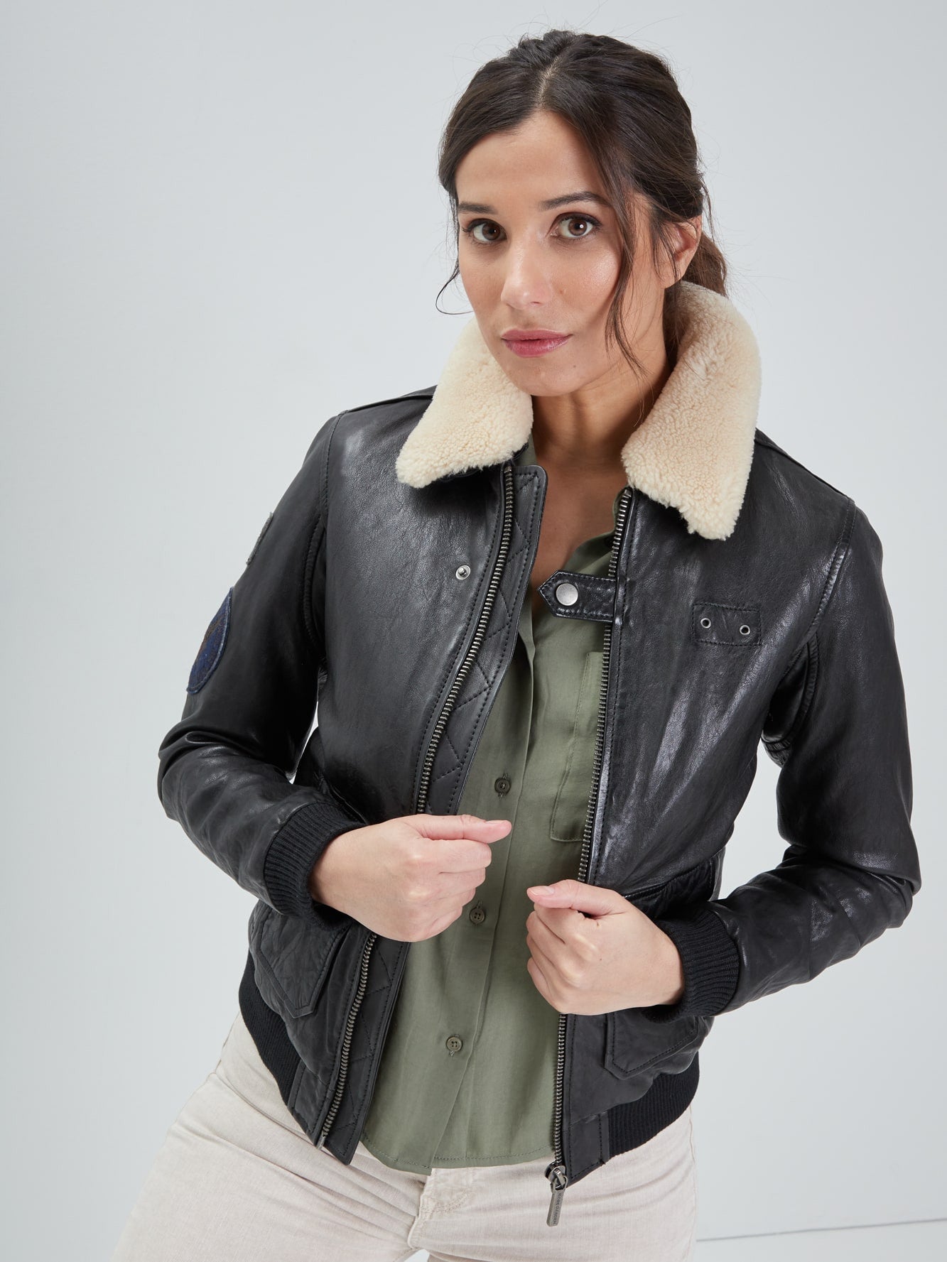 Air pilot - Blouson cuir femme - Femme