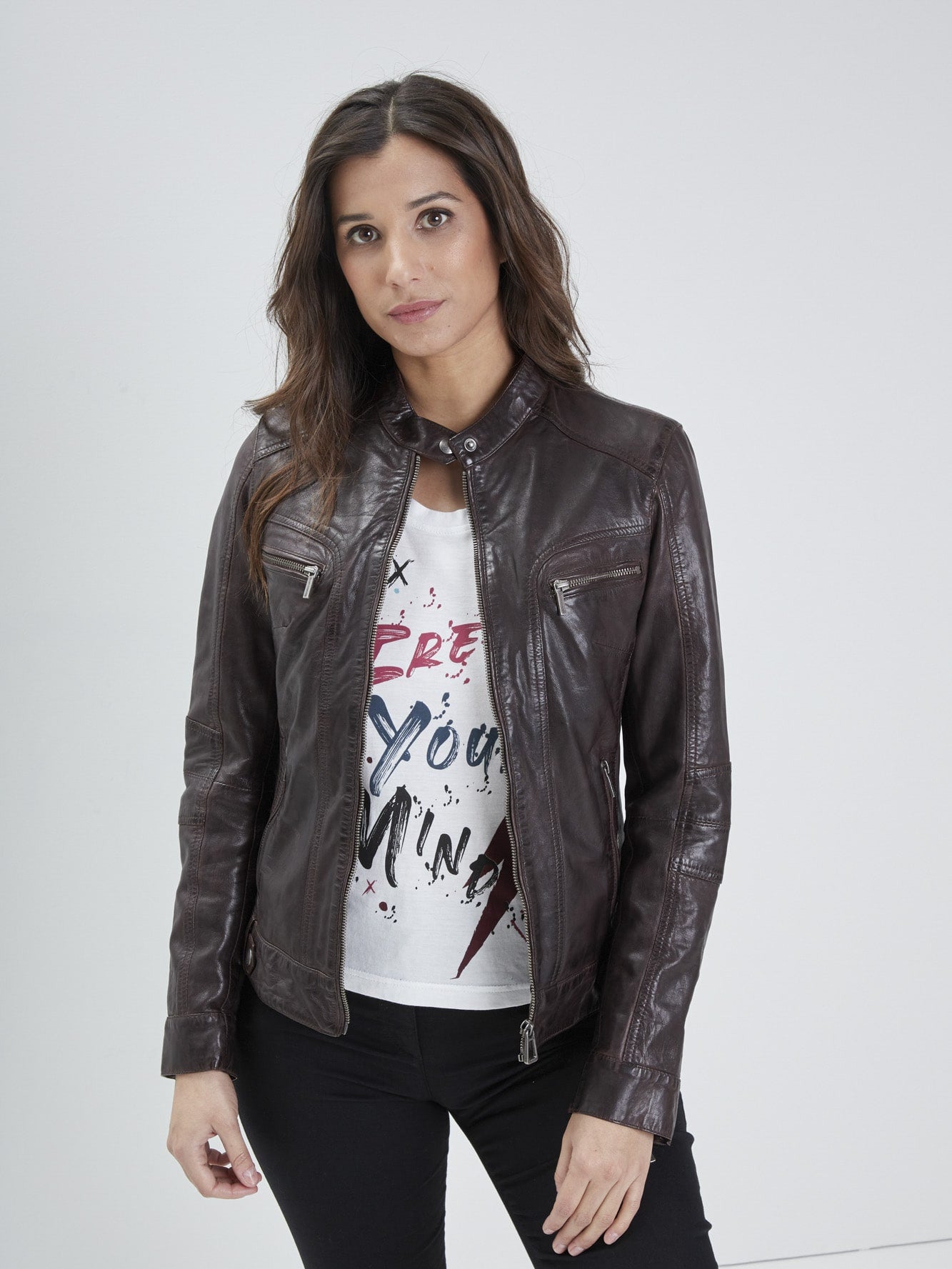 Silene + hood - Blouson cuir femme - Accueil