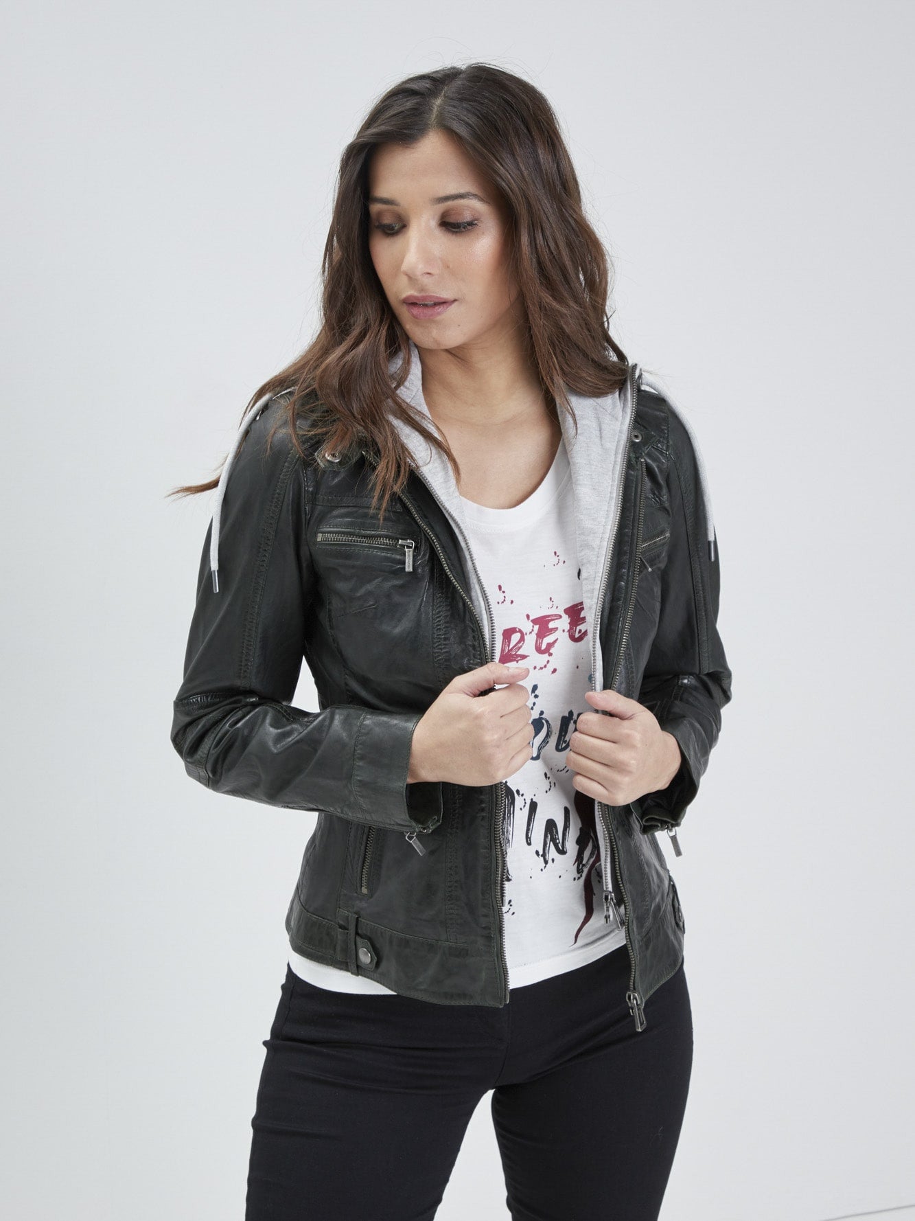 Silene + hood - Blouson cuir femme - Accueil