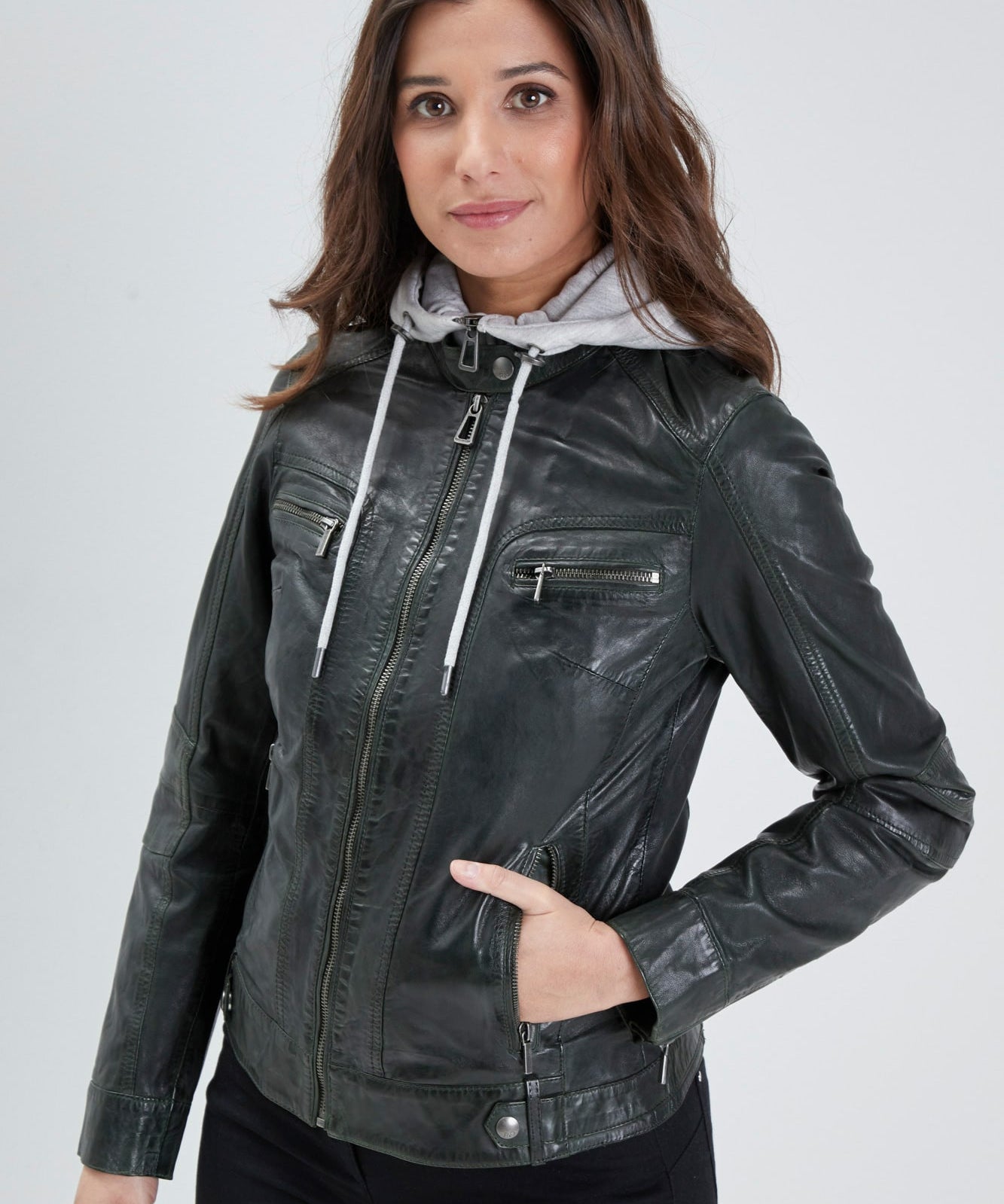 Silene + hood - Blouson cuir femme - Accueil