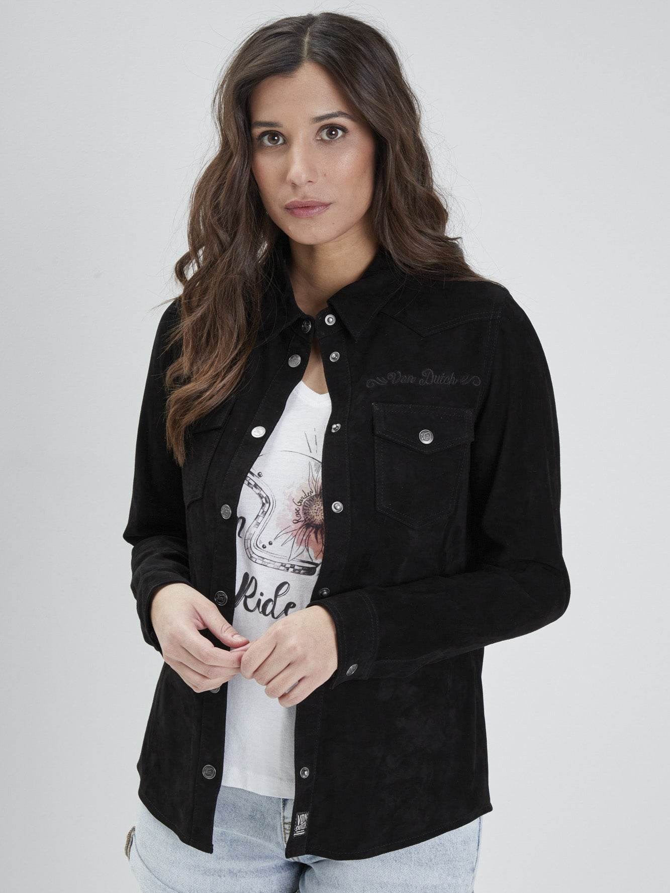Chemise western en jean Femme - Jean moyen Chemise western en jean Femme - Jean moyen