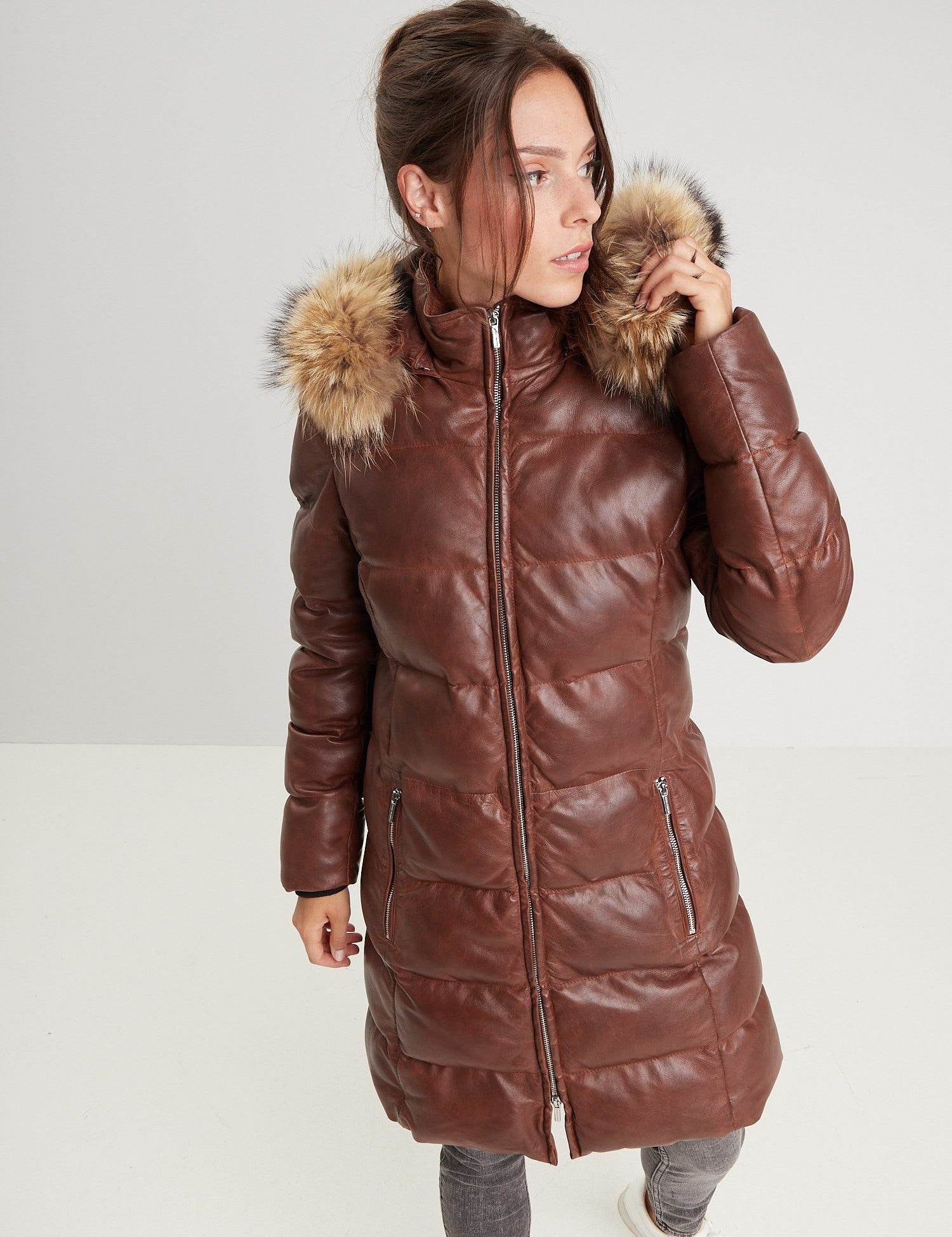 Careli - Doudoune cuir femme - Femme