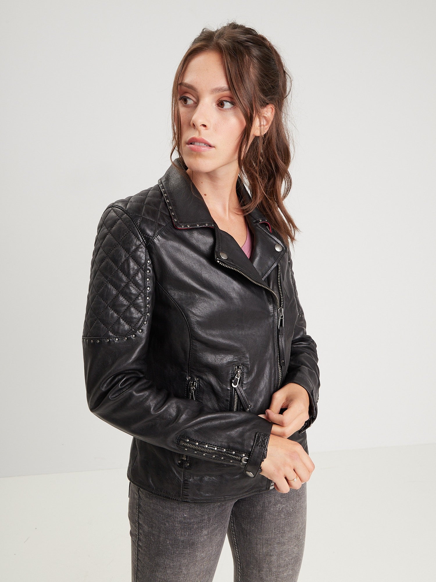 Louison - Blouson cuir femme - Accueil