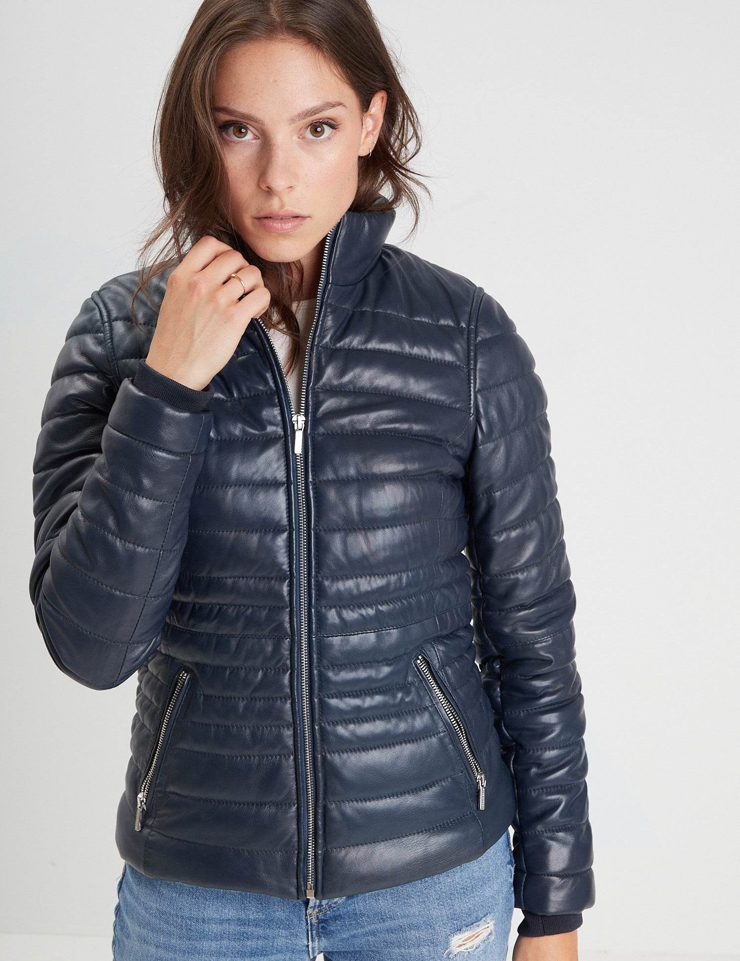 Kildine - Doudoune cuir femme - Accueil