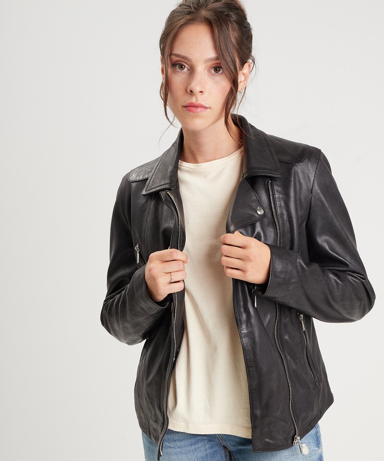 Margaux - Blouson cuir femme - Accueil