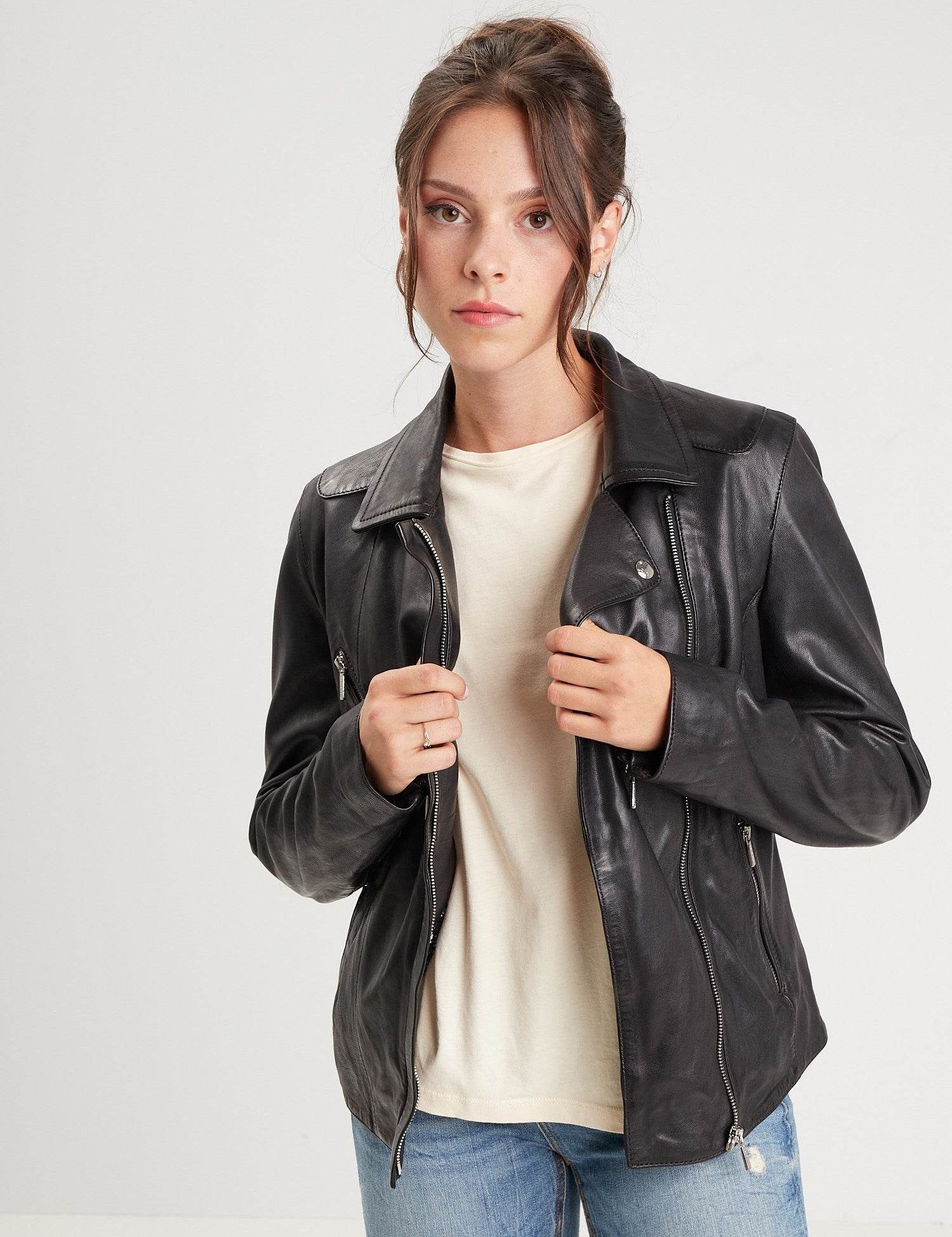 Margaux - Blouson cuir femme - Accueil