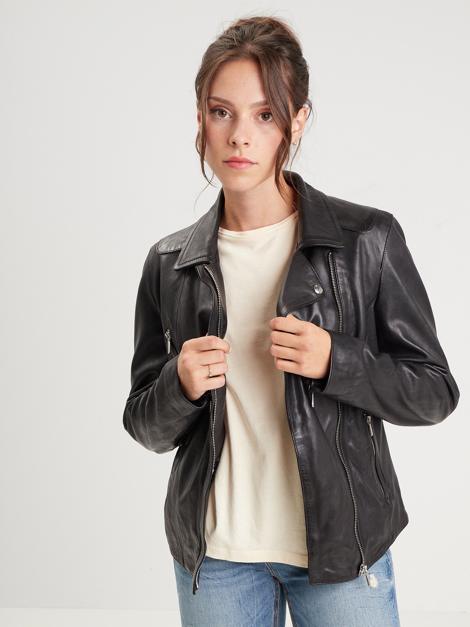 Margaux - Blouson cuir femme - Accueil