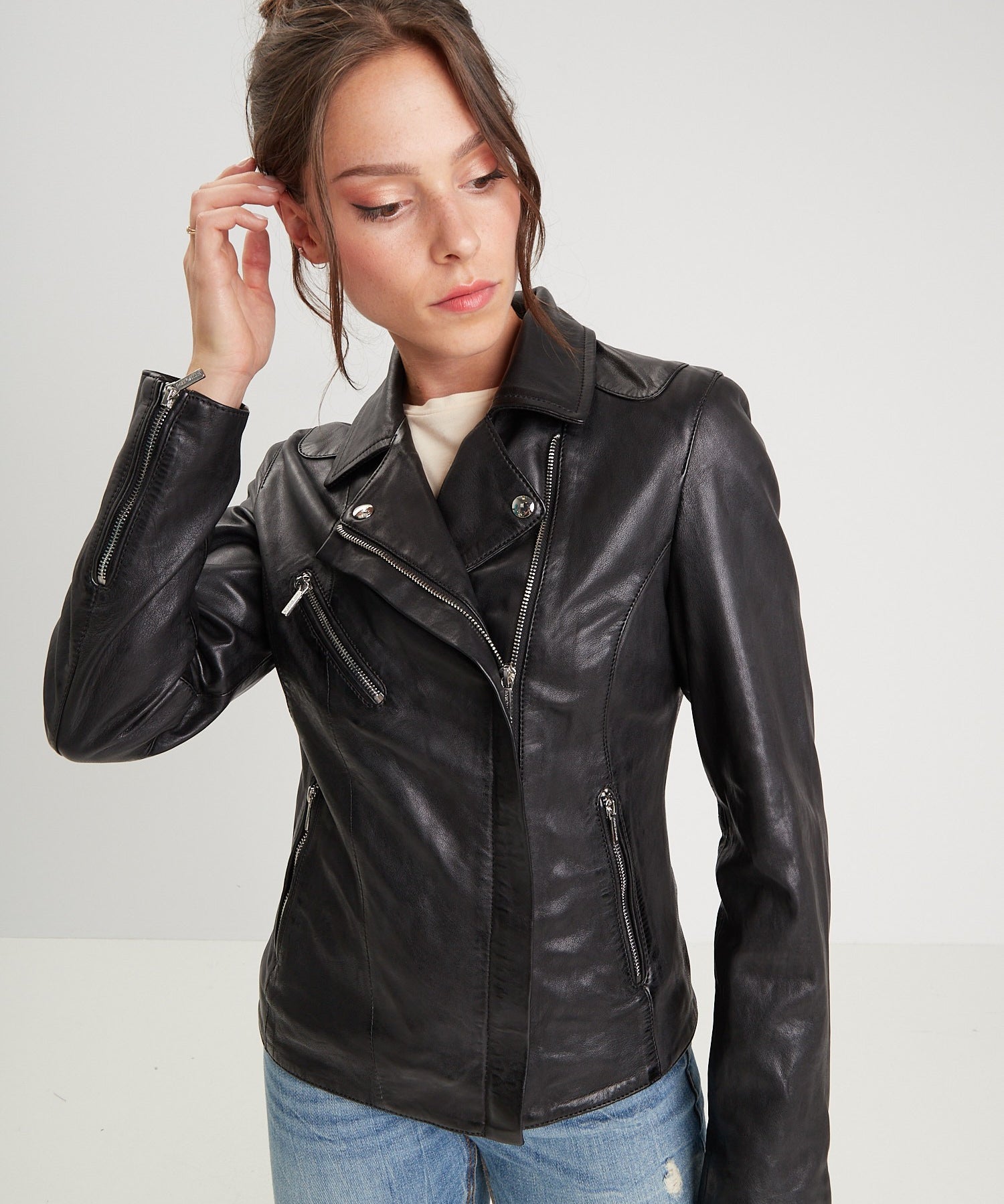 Margaux - Blouson cuir femme - Accueil