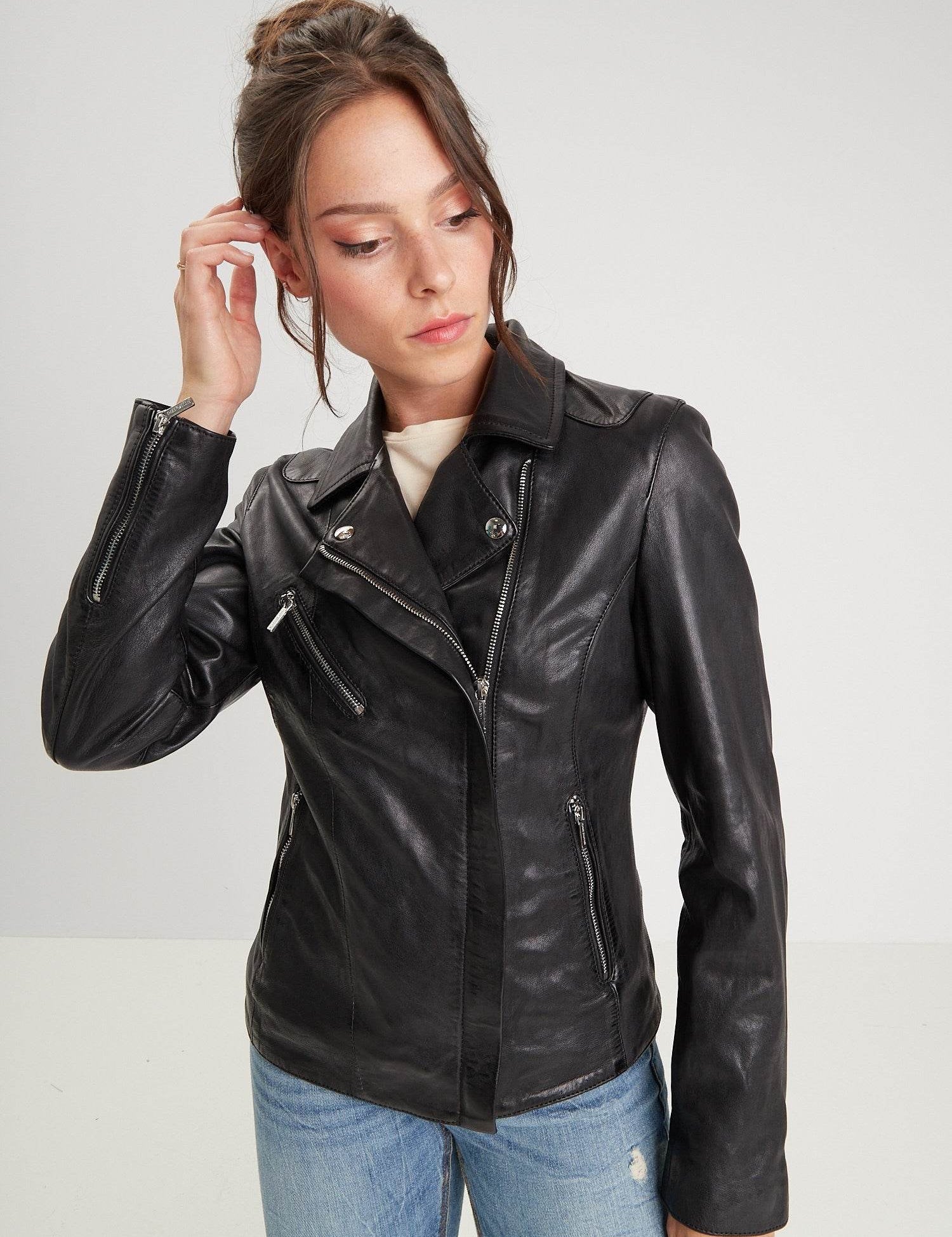 Margaux - Blouson cuir femme - Accueil