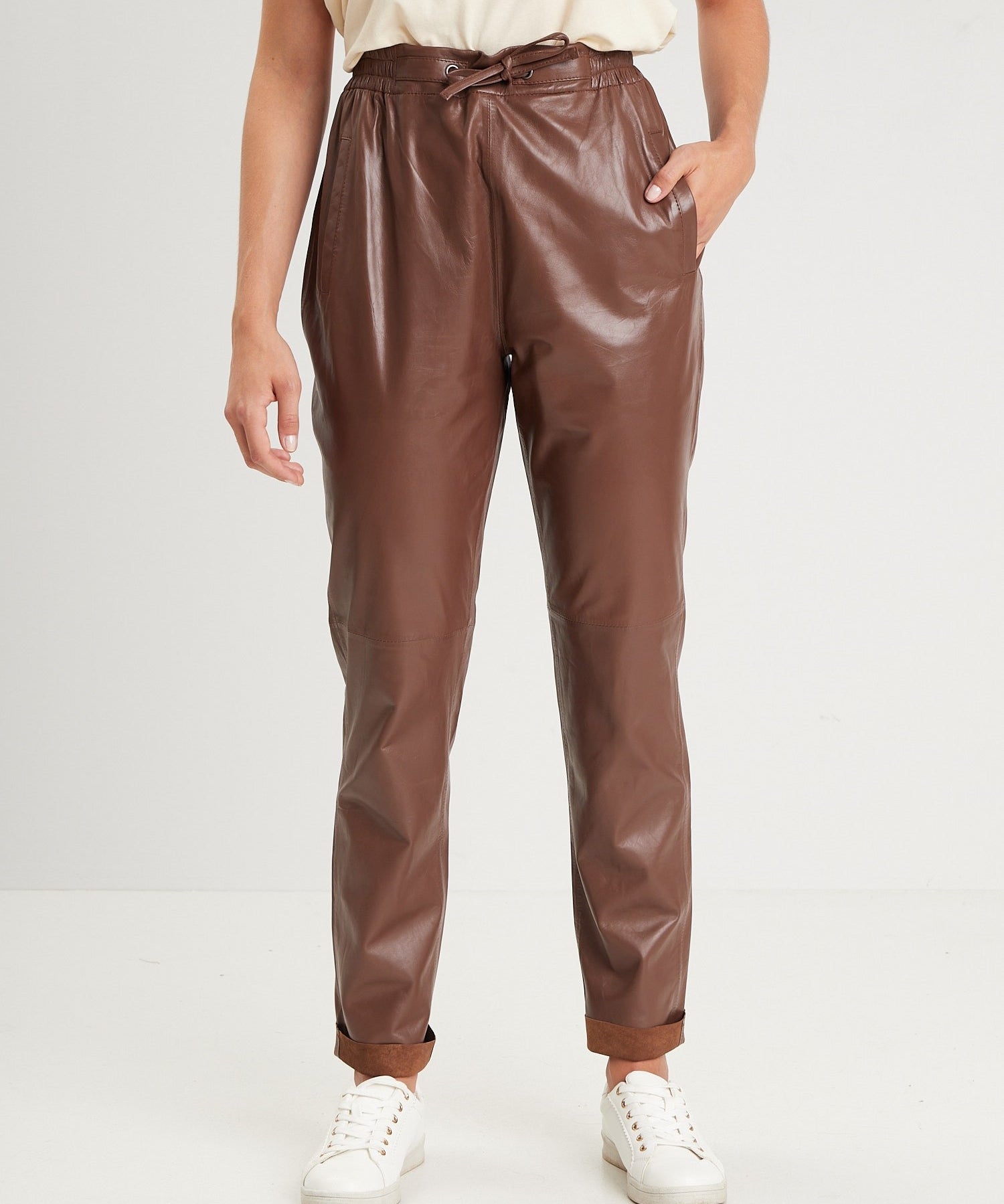 Joy - Pantalon cuir femme - Accueil