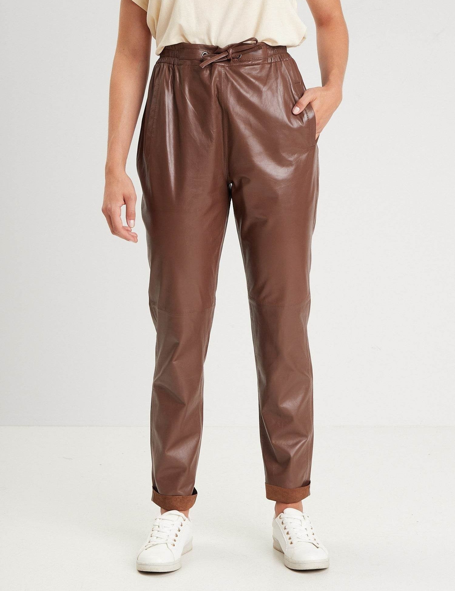 Joy - Pantalon cuir femme - Accueil