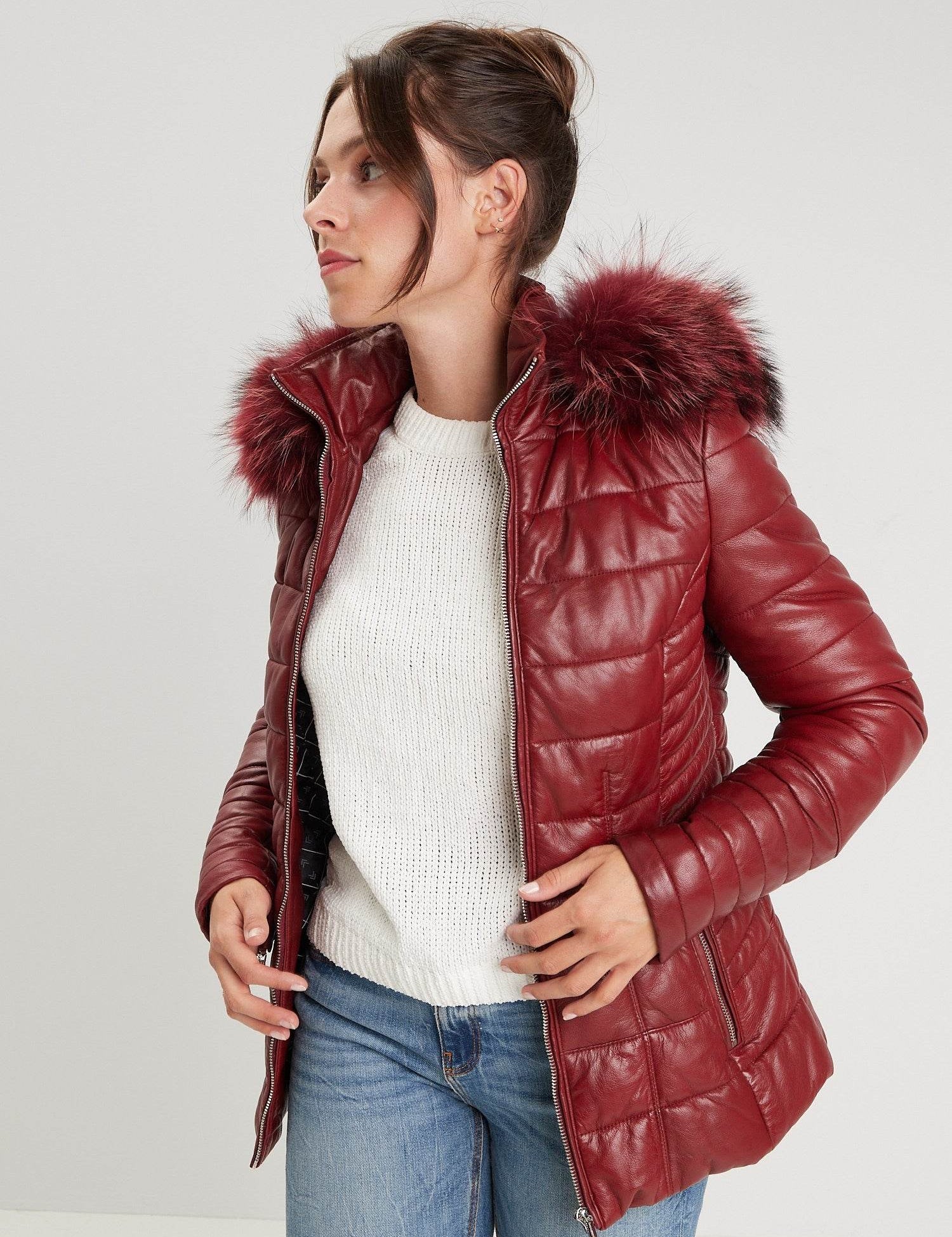 Helena fur - Doudoune cuir femme - Femme