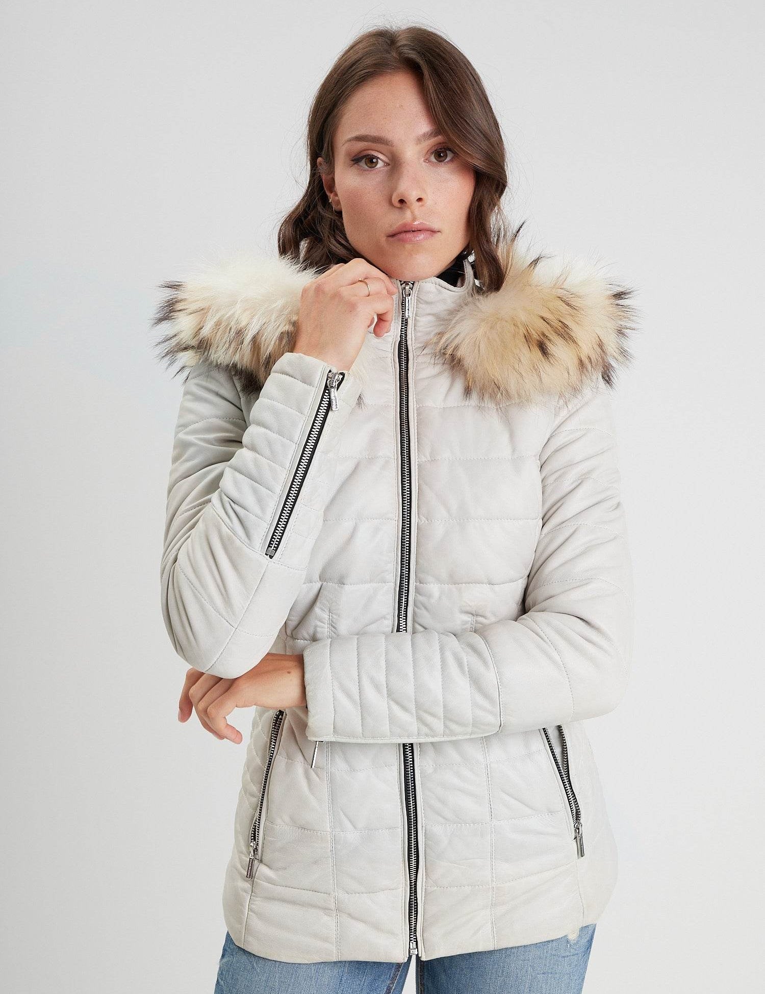 Helena fur - Doudoune cuir femme - Femme