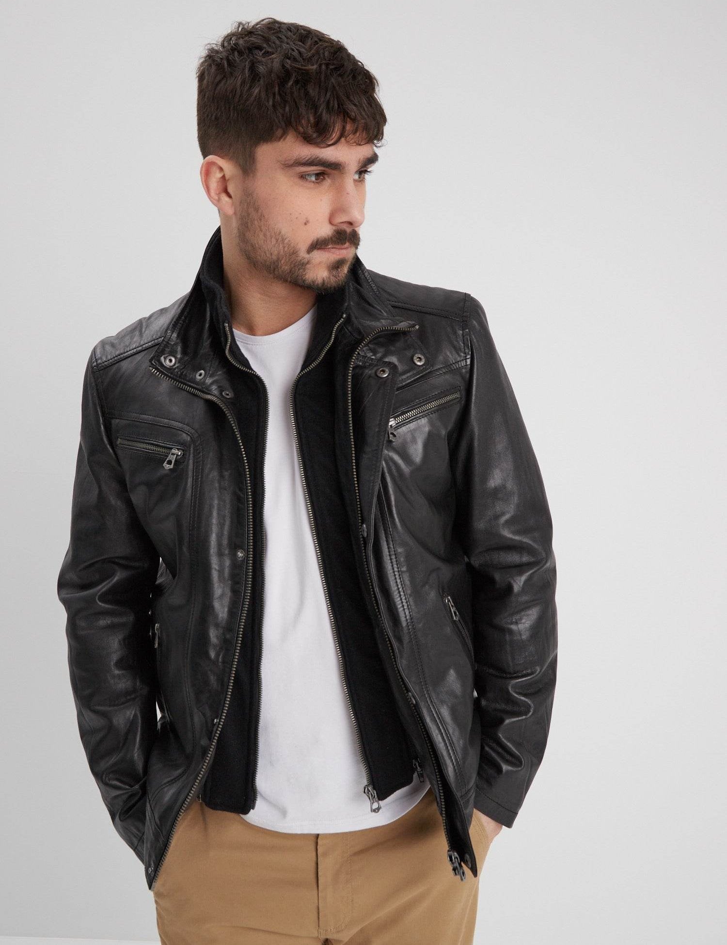 Falconero+ic - Blouson cuir homme - Homme
