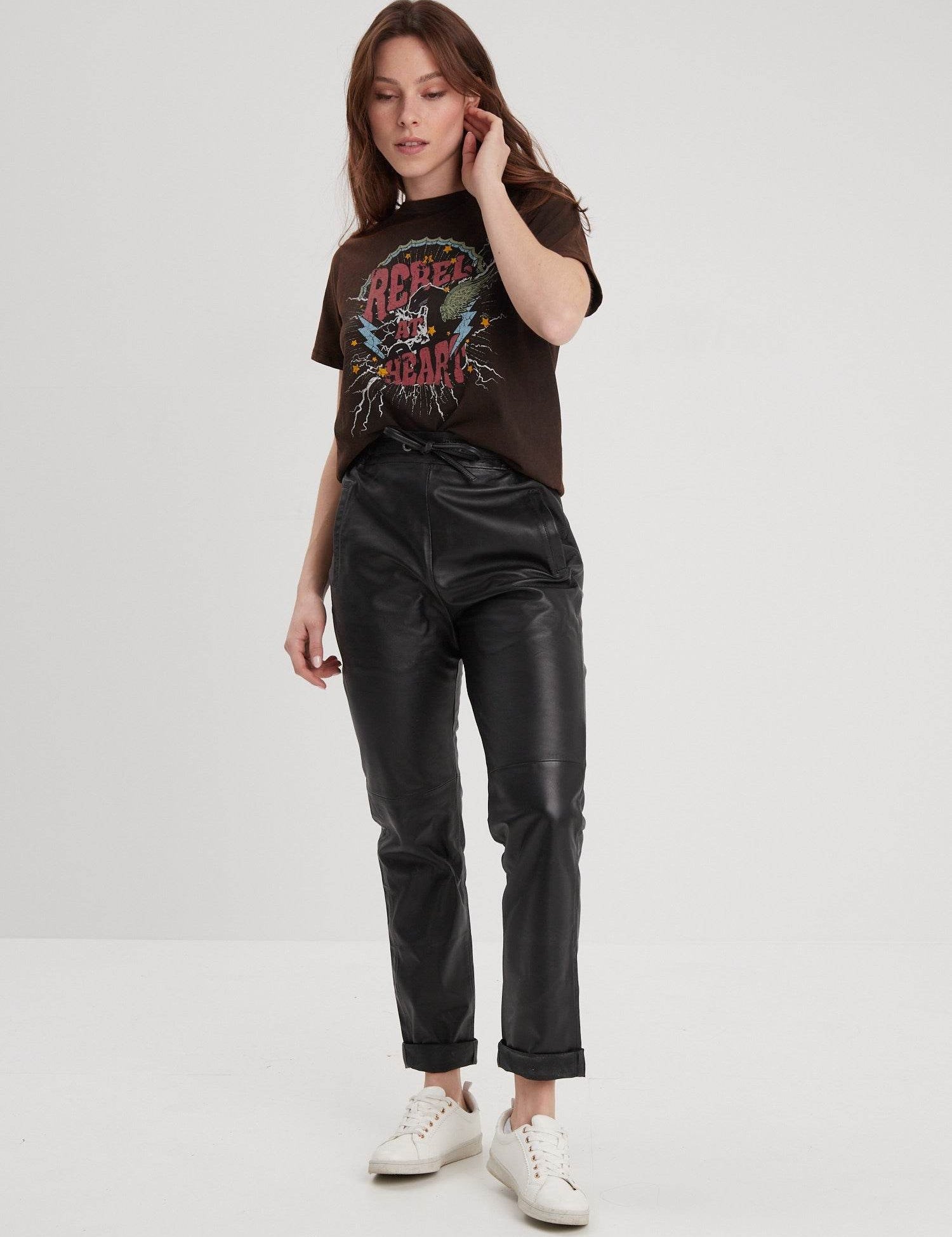 Joy - Pantalon cuir femme - Accueil