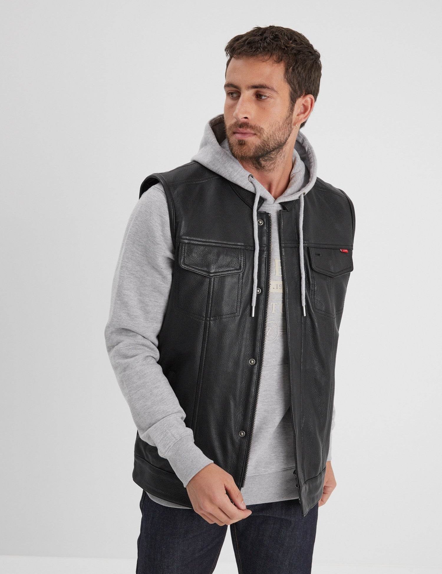 Hot road - Gilet cuir homme - Homme