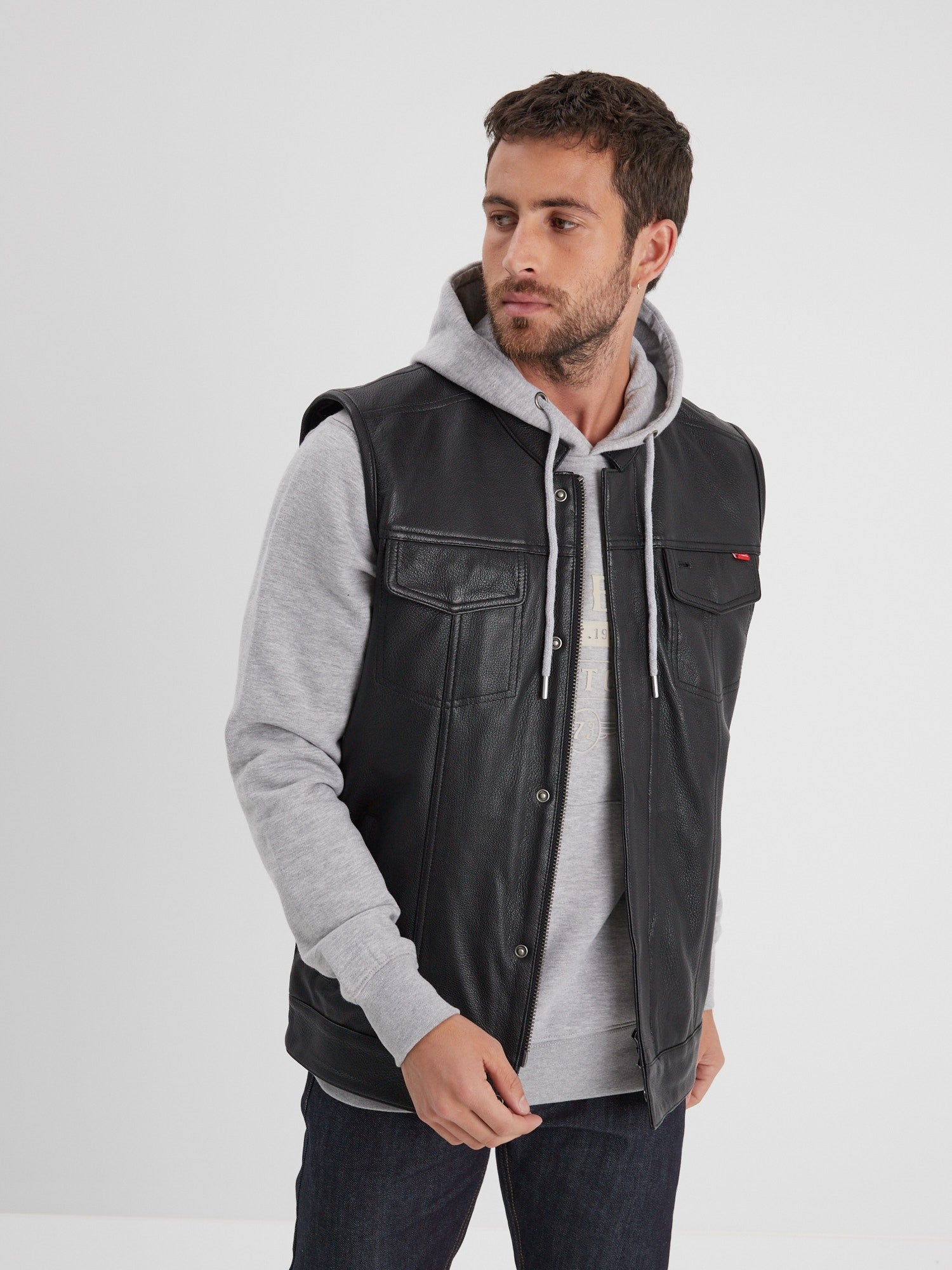 Hot road - Gilet cuir homme - Homme