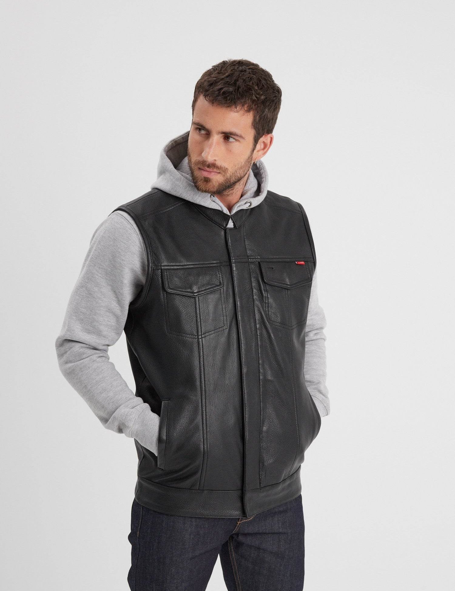 Hot road - Gilet cuir homme - Homme