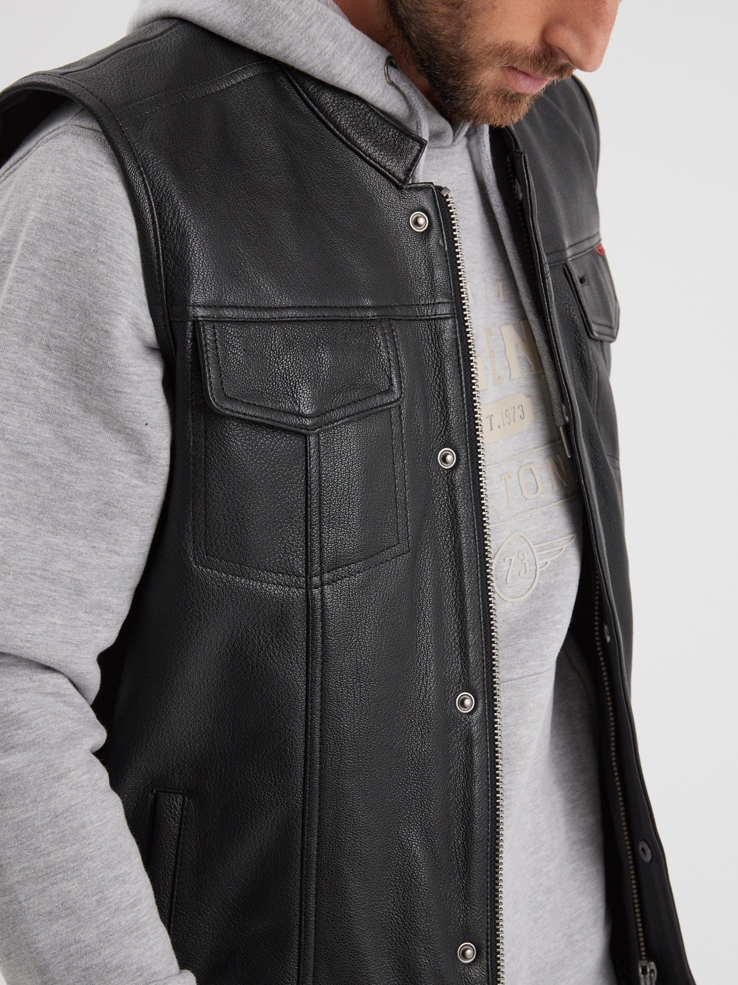 Hot road - Gilet cuir homme - Homme