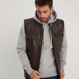 Hot road - Gilet cuir homme - Homme