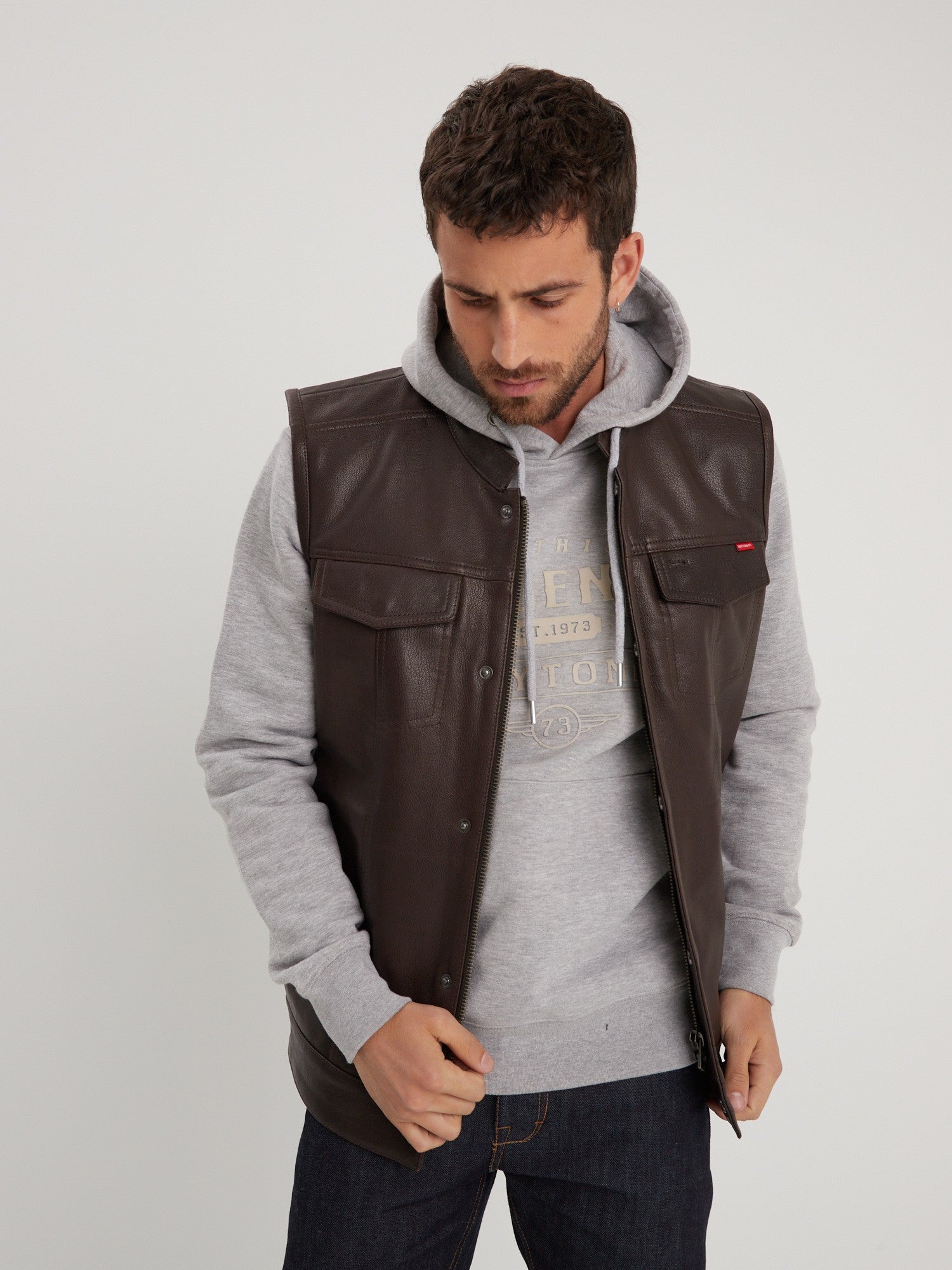 Hot road - Gilet cuir homme - Homme