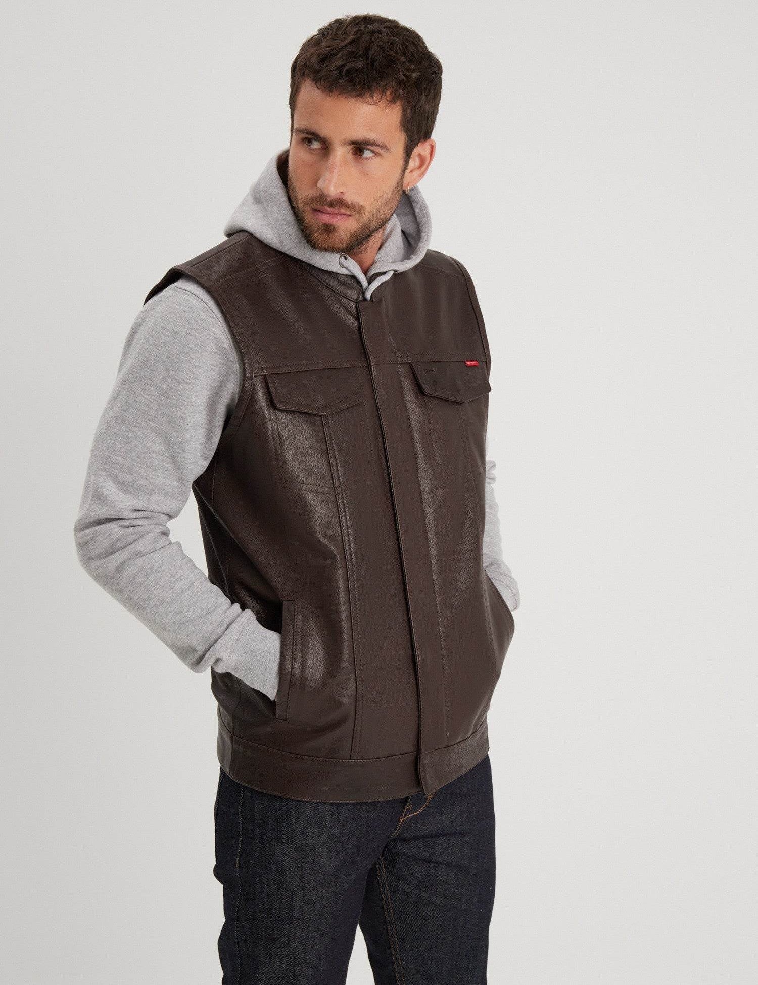 Hot road - Gilet cuir homme - Homme