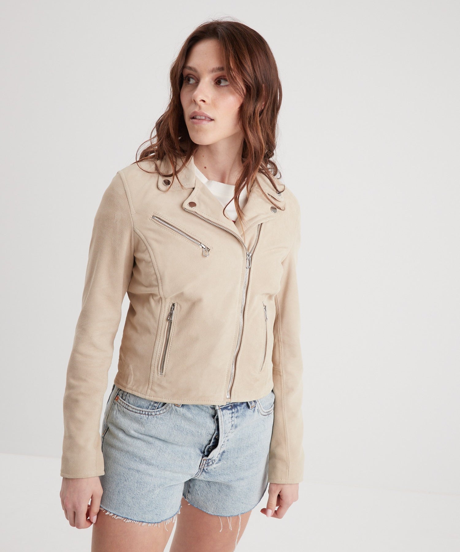 Bonita suede - Blouson rétro cuir femme - Femme