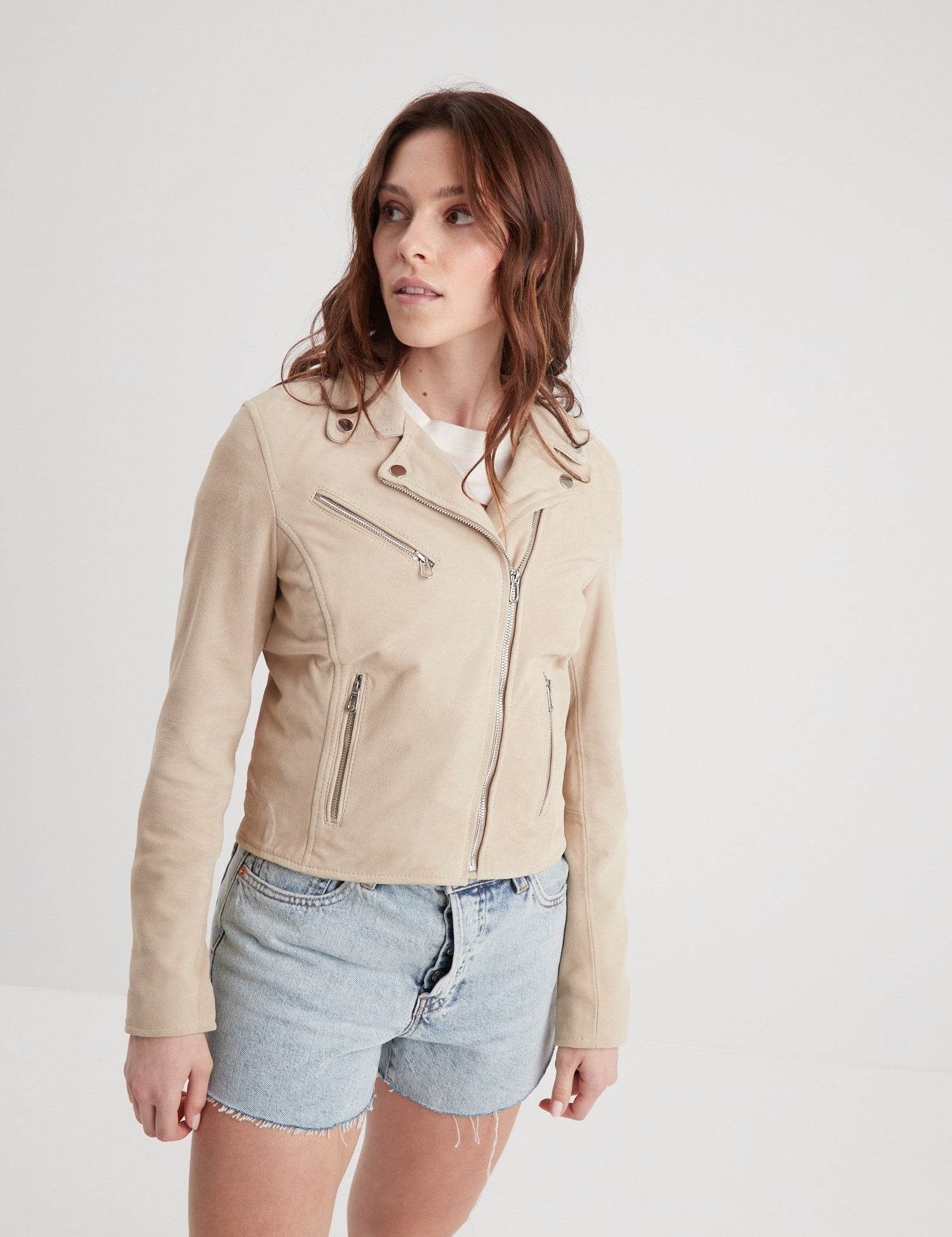 Bonita suede - Blouson rétro cuir femme - Femme