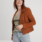 Bonita suede - Blouson rétro cuir femme - Femme