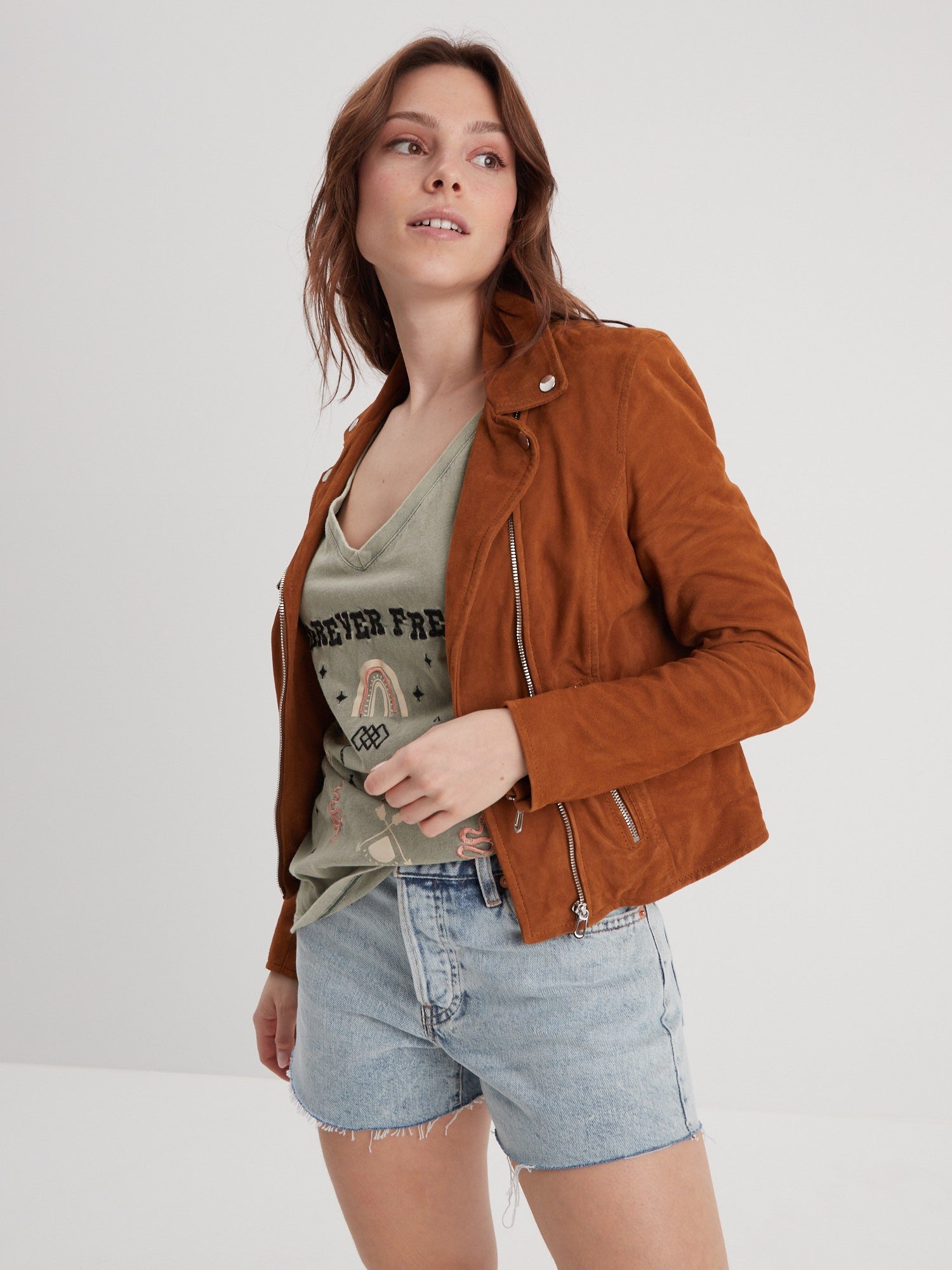 Bonita suede - Blouson rétro cuir femme - Femme