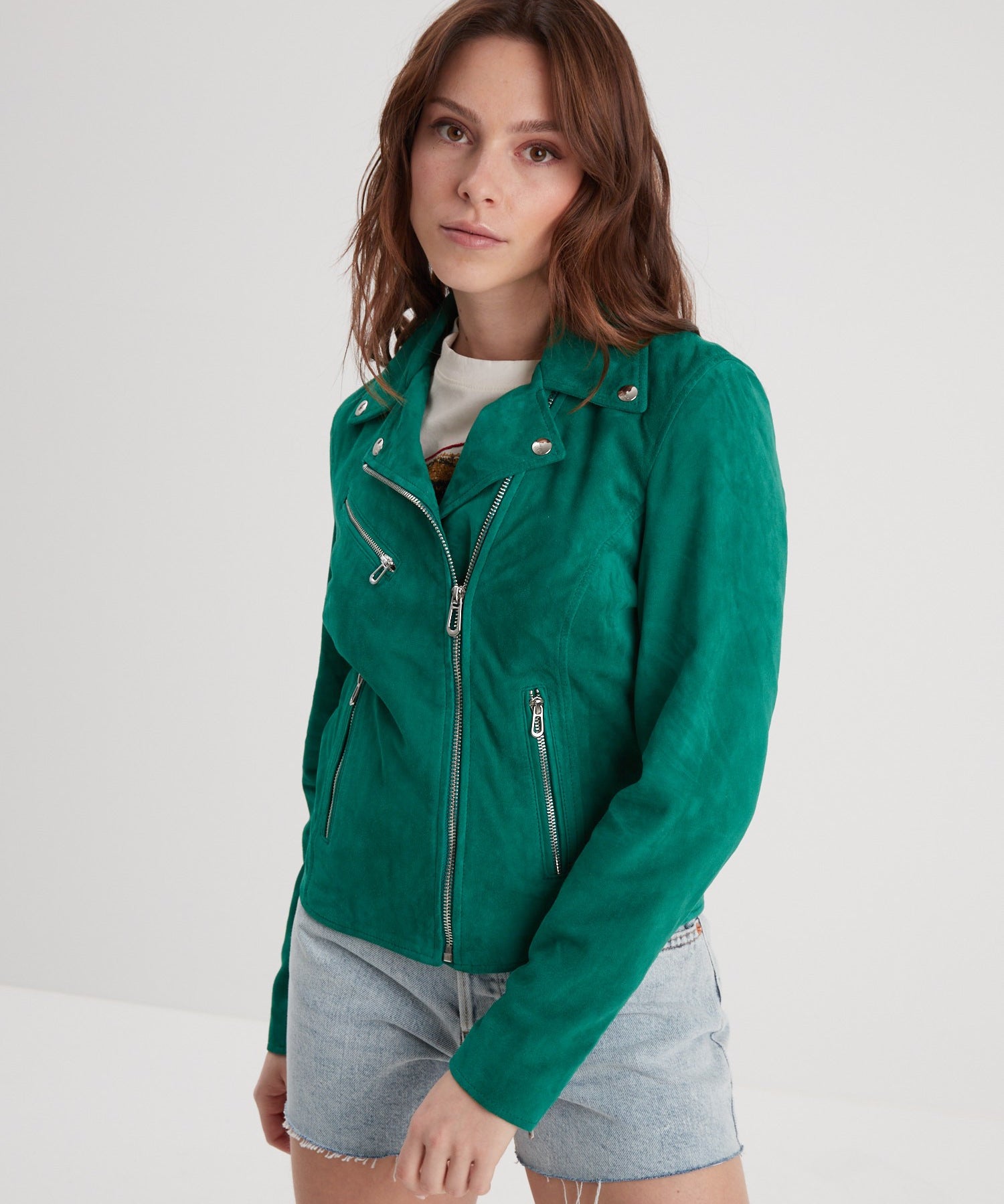 Bonita suede - Blouson rétro cuir femme - Femme