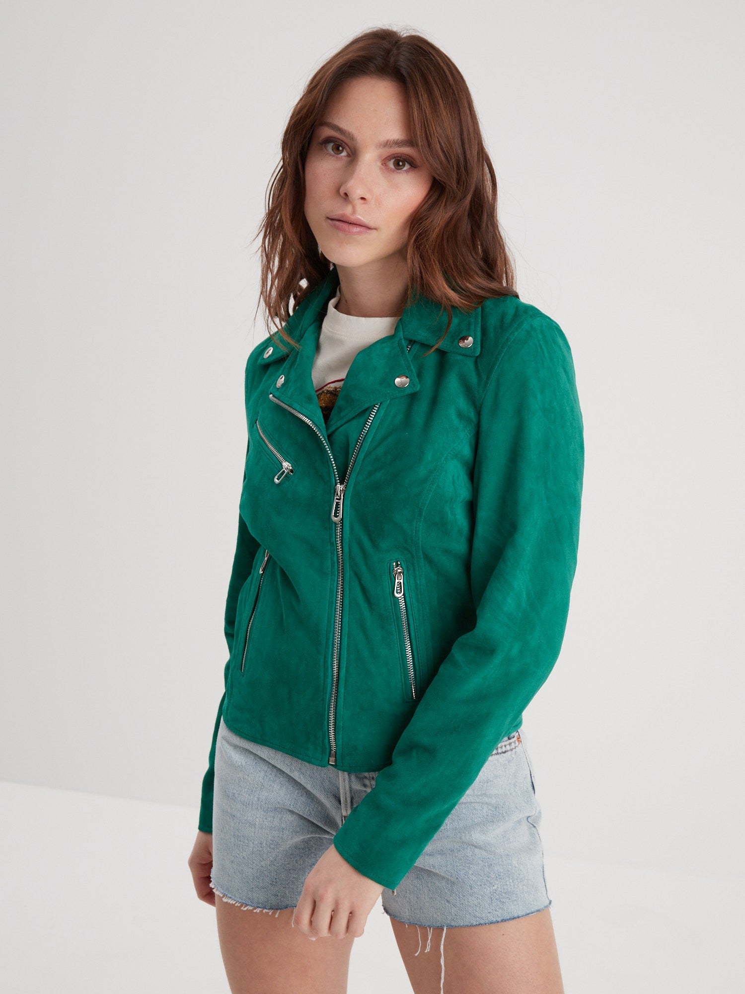 Bonita suede - Blouson rétro cuir femme - Femme