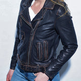 Petrana - Blouson rock cuir femme