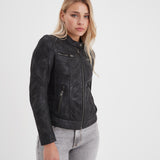 Maya - Blouson cuir vintage femme