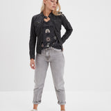 Maya - Blouson cuir vintage femme