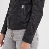 Maya - Blouson cuir vintage femme