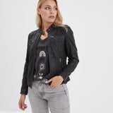 Maya - Blouson cuir vintage femme