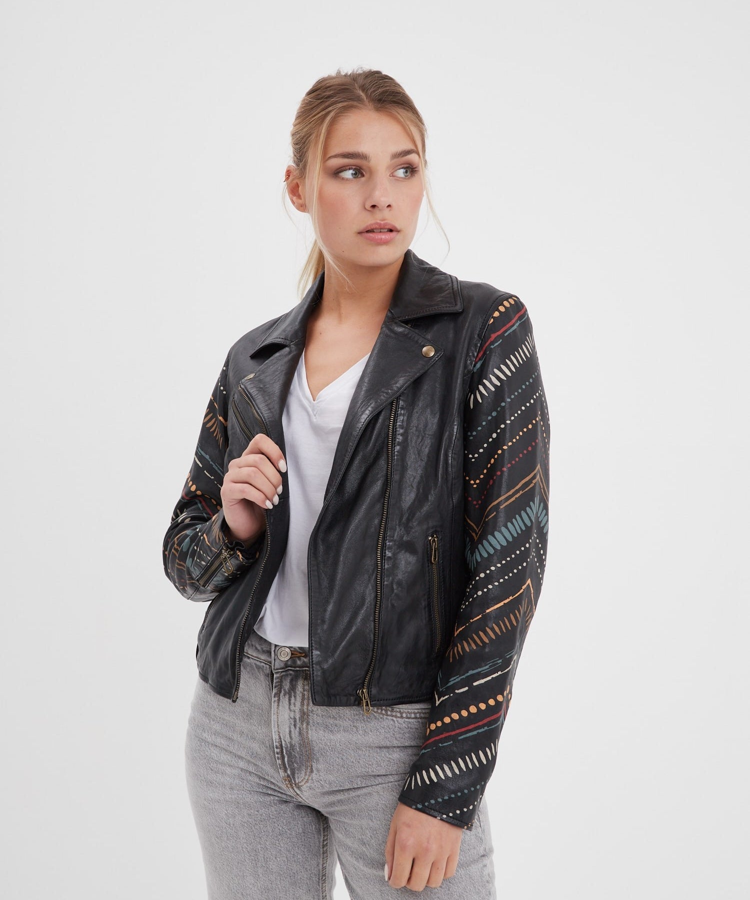 Printili - Blouson cuir fantaisie bohème