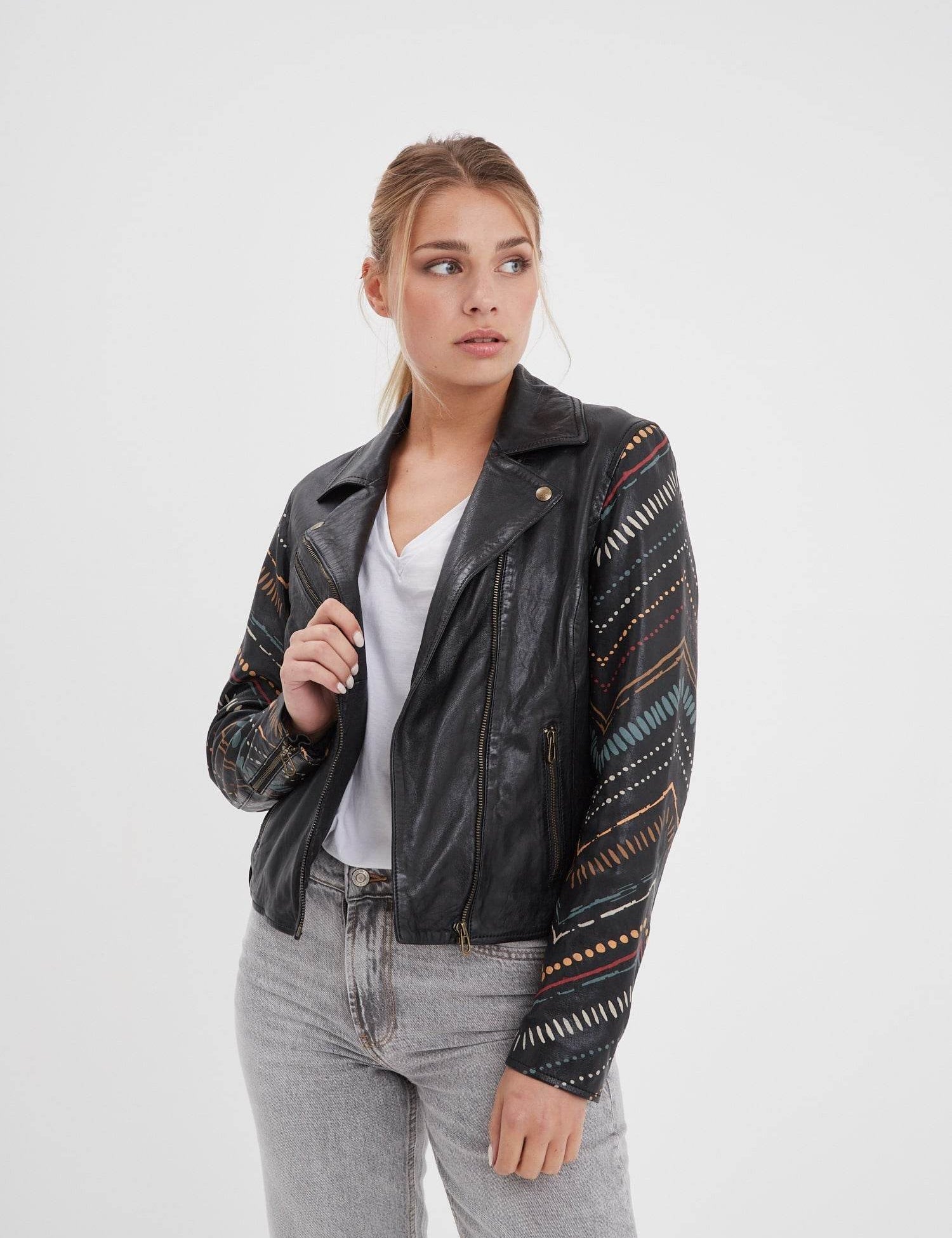 Printili - Blouson cuir fantaisie bohème