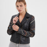 Printili - Blouson cuir fantaisie bohème