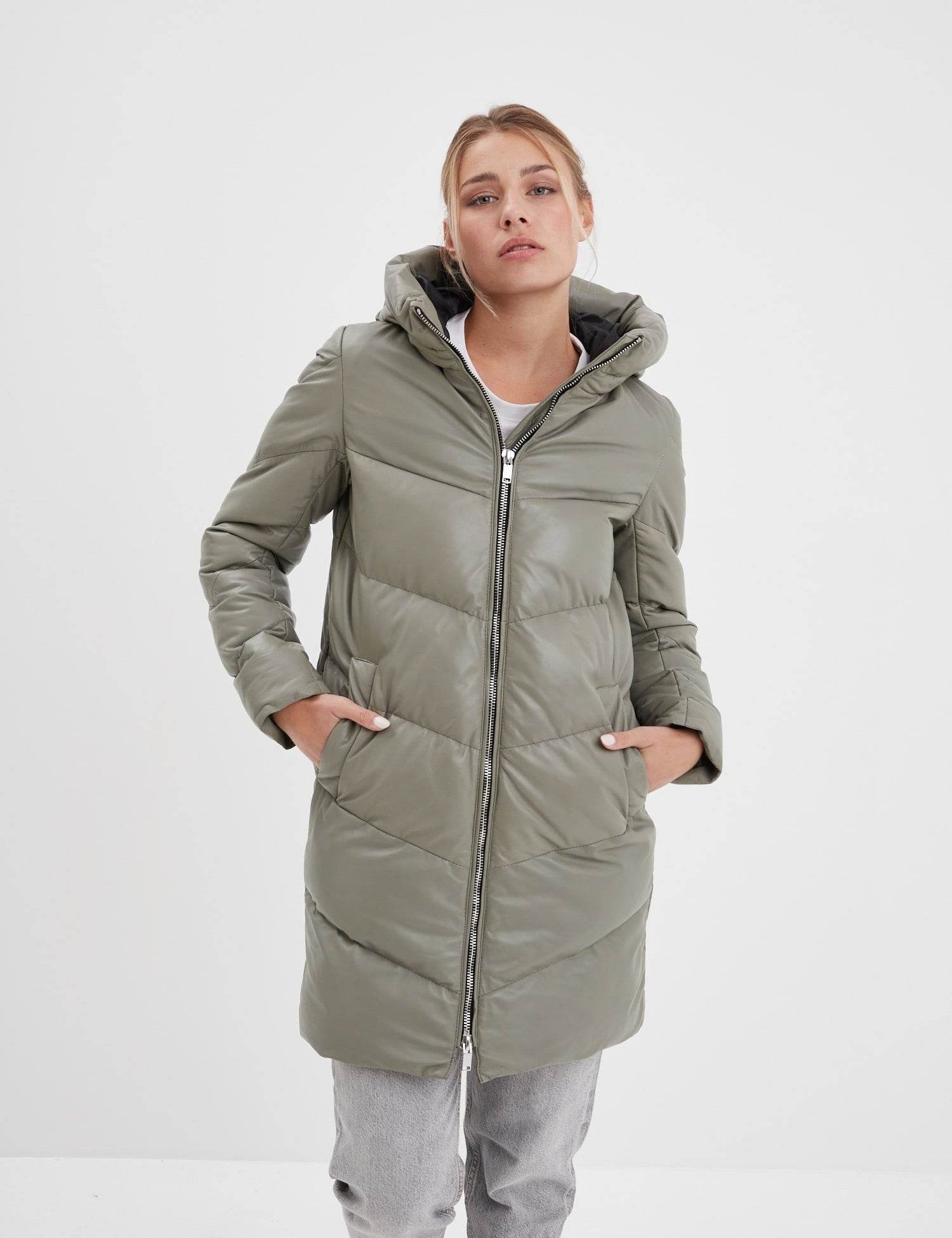 Olgar - Doudoune cuir femme