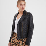 Virginia - Blouson cuir chic femme