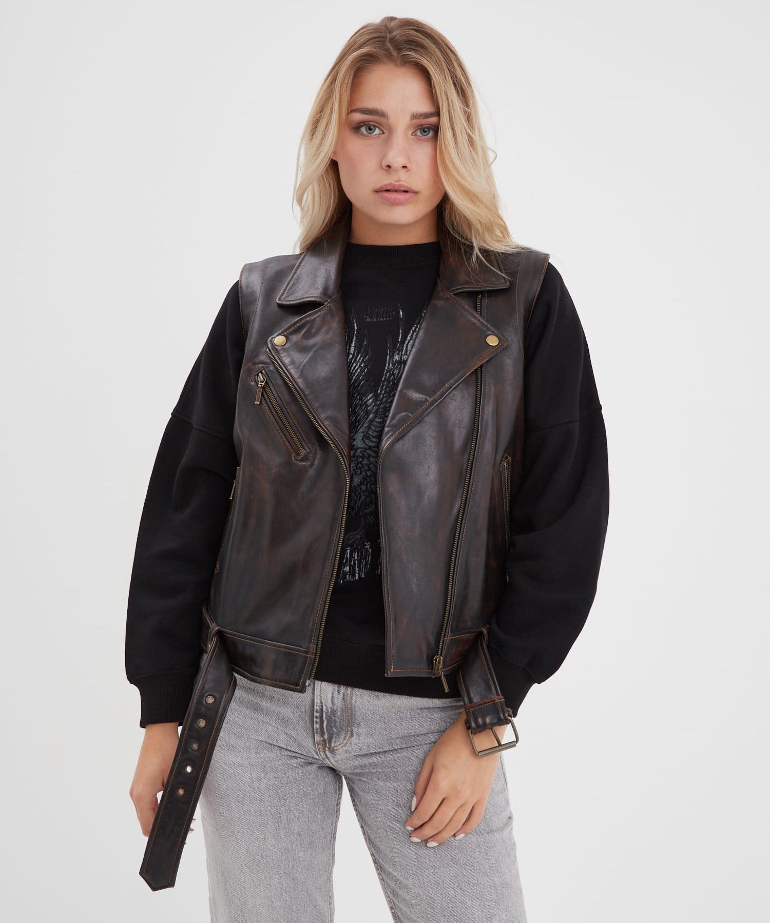 Madeline - Blouson cuir femme